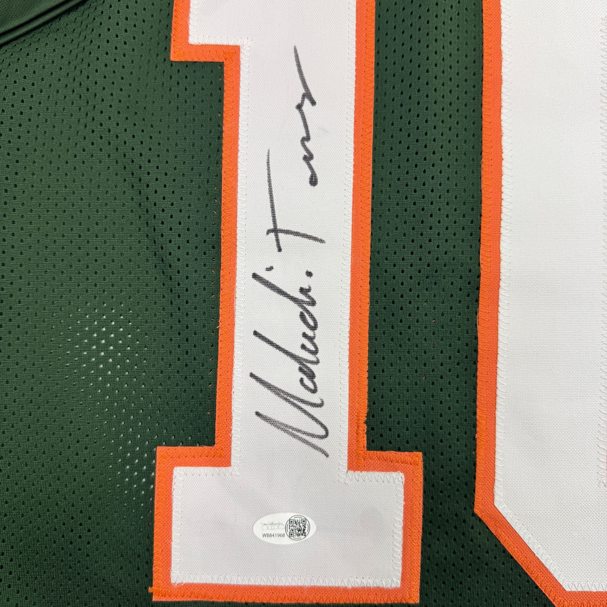 Autographed/Signed Malachi Toney Miami Green College Football Jersey JSA COA - Image 3