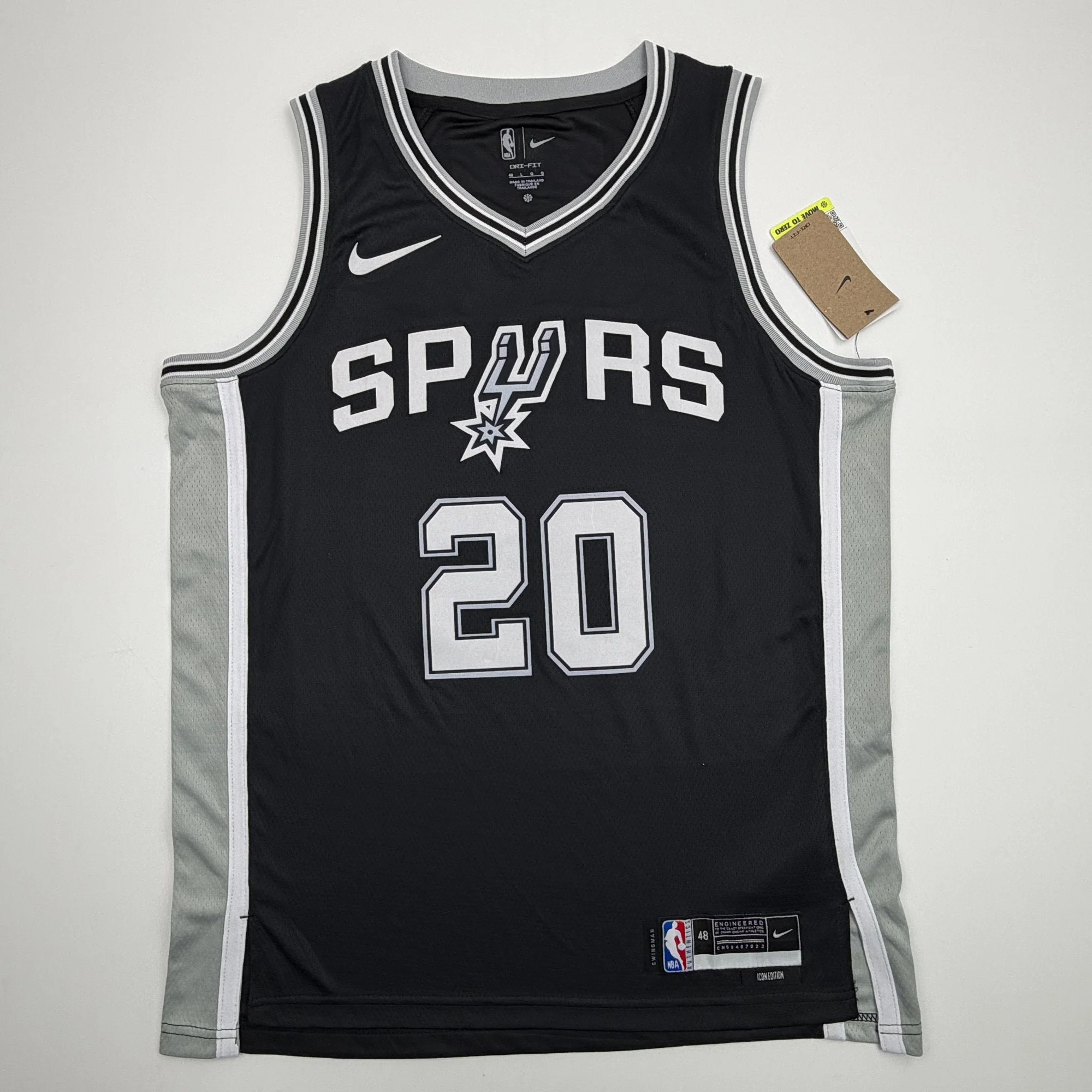Autographed/Signed Manu Ginobili San Antonio Spurs Black Authentic Basketball Jersey JSA COA - Image 4