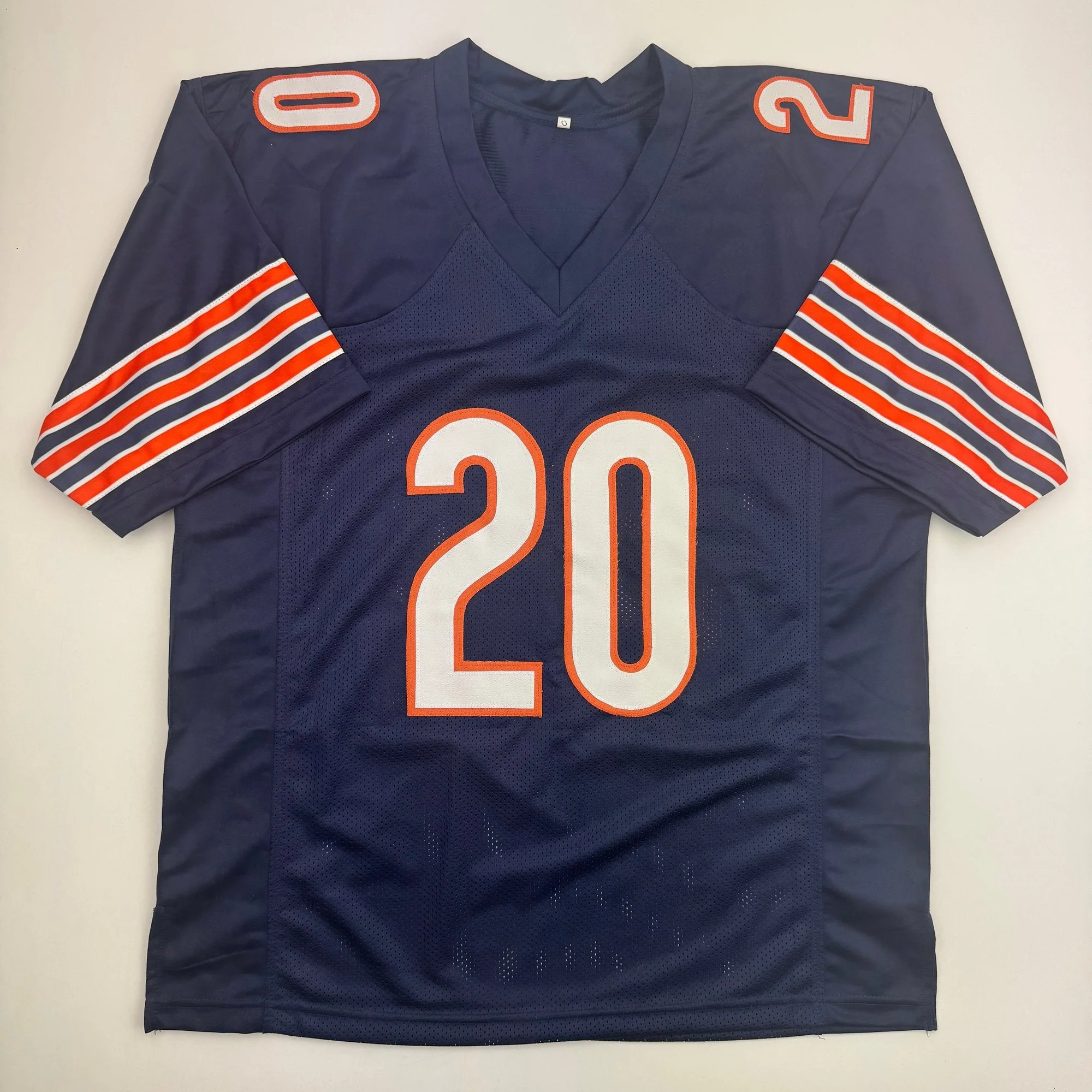 Autographed/Signed Mark Carrier "90 DROY" Chicago Blue Football Jersey JSA COA - Image 4