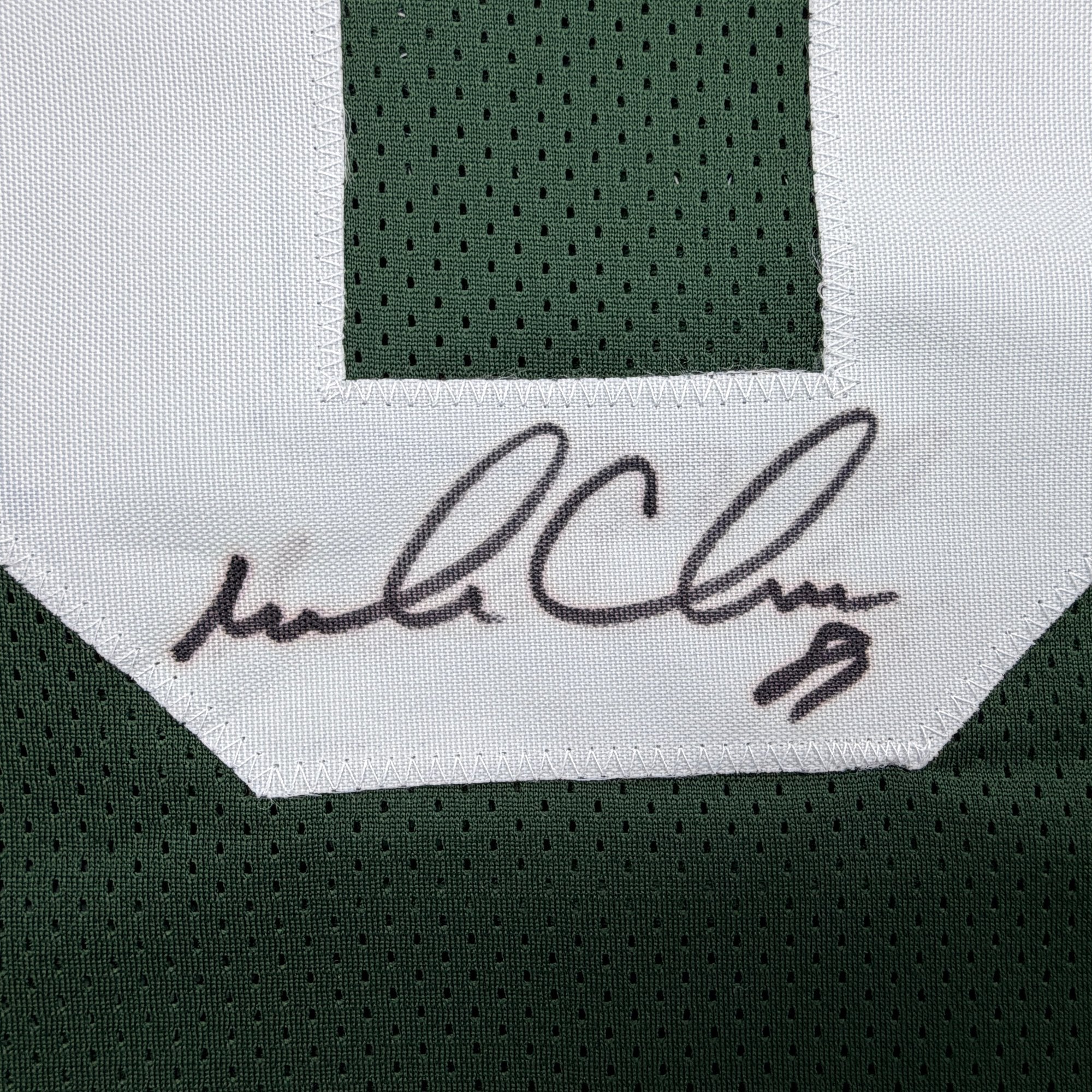 Autographed/Signed Mark Chmura Green Bay Green Football Jersey JSA COA - Image 3