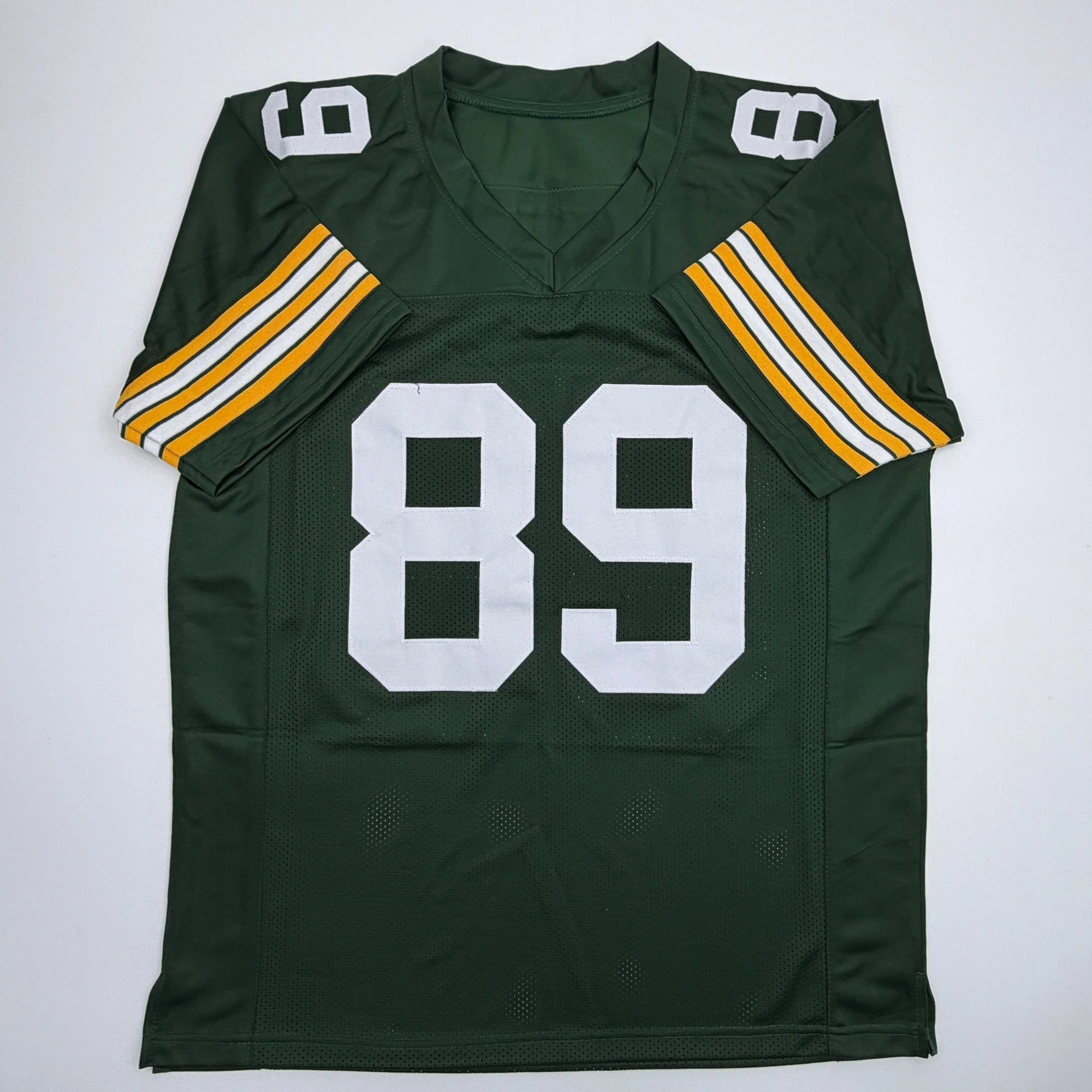 Autographed/Signed Mark Chmura Green Bay Green Football Jersey JSA COA - Image 4