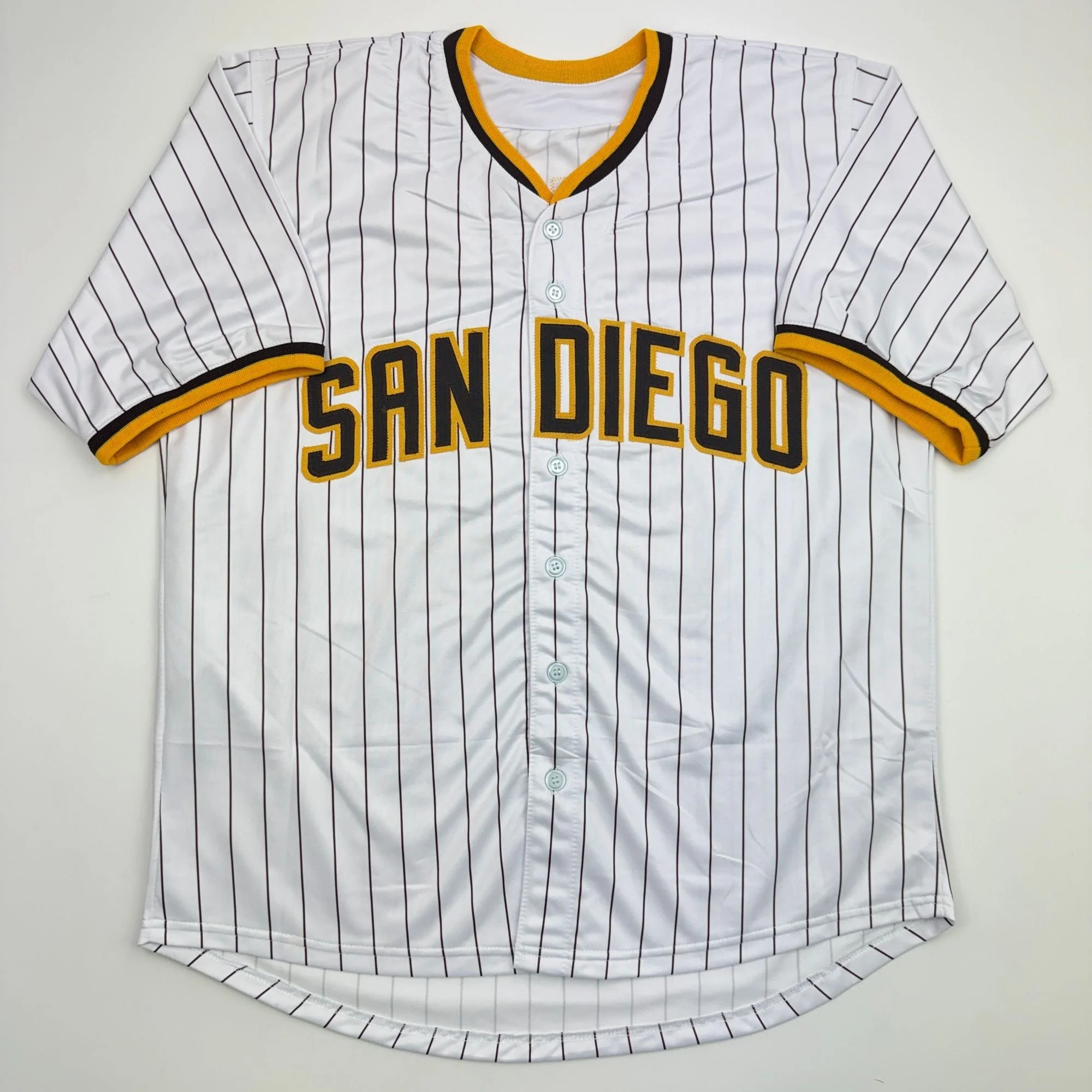 Autographed/Signed Mason Miller San Diego Pinstripe Baseball Jersey JSA COA - Image 4