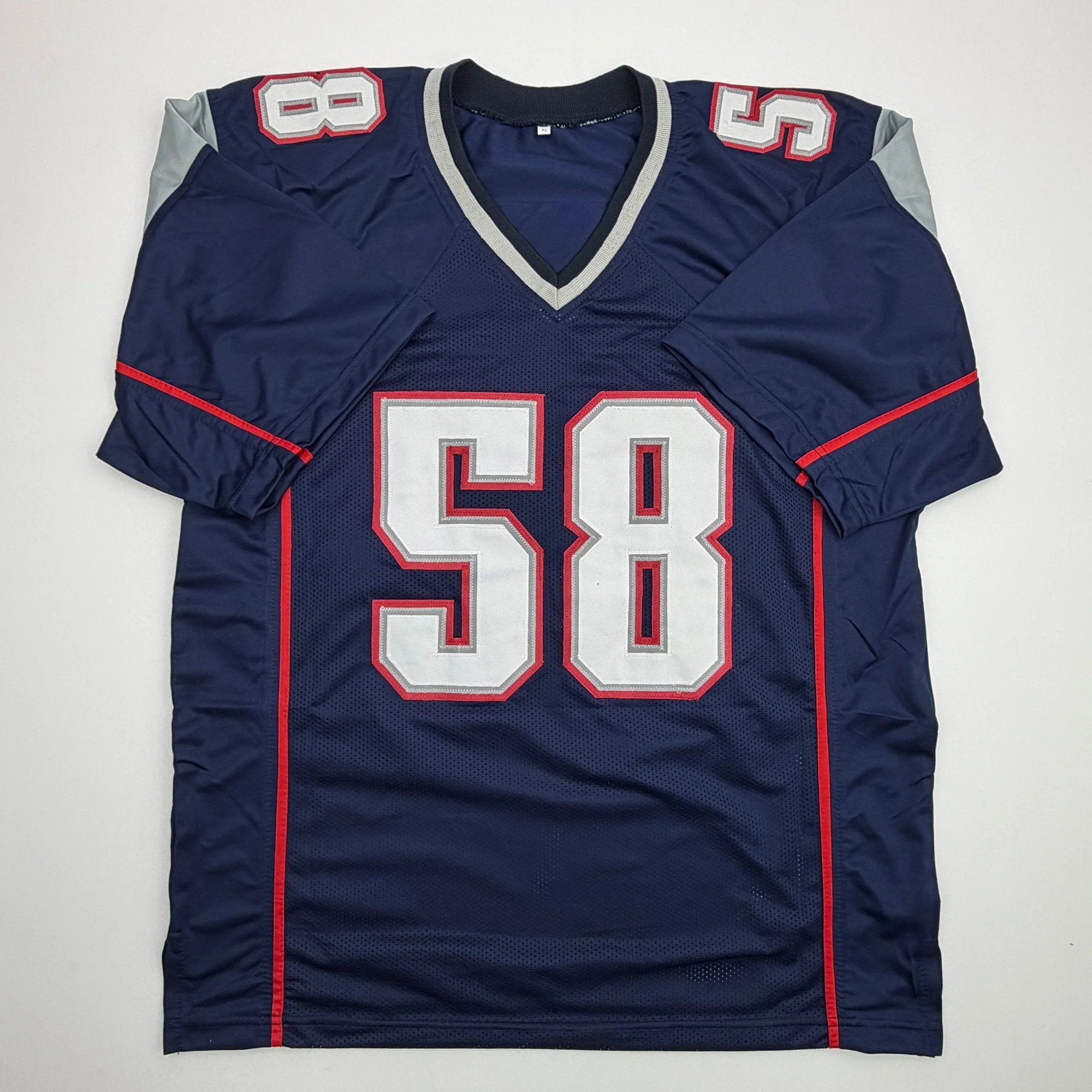 Autographed/Signed Matt Chatham 3x SB Champ New England Blue Football Jersey Beckett BAS COA - Image 4