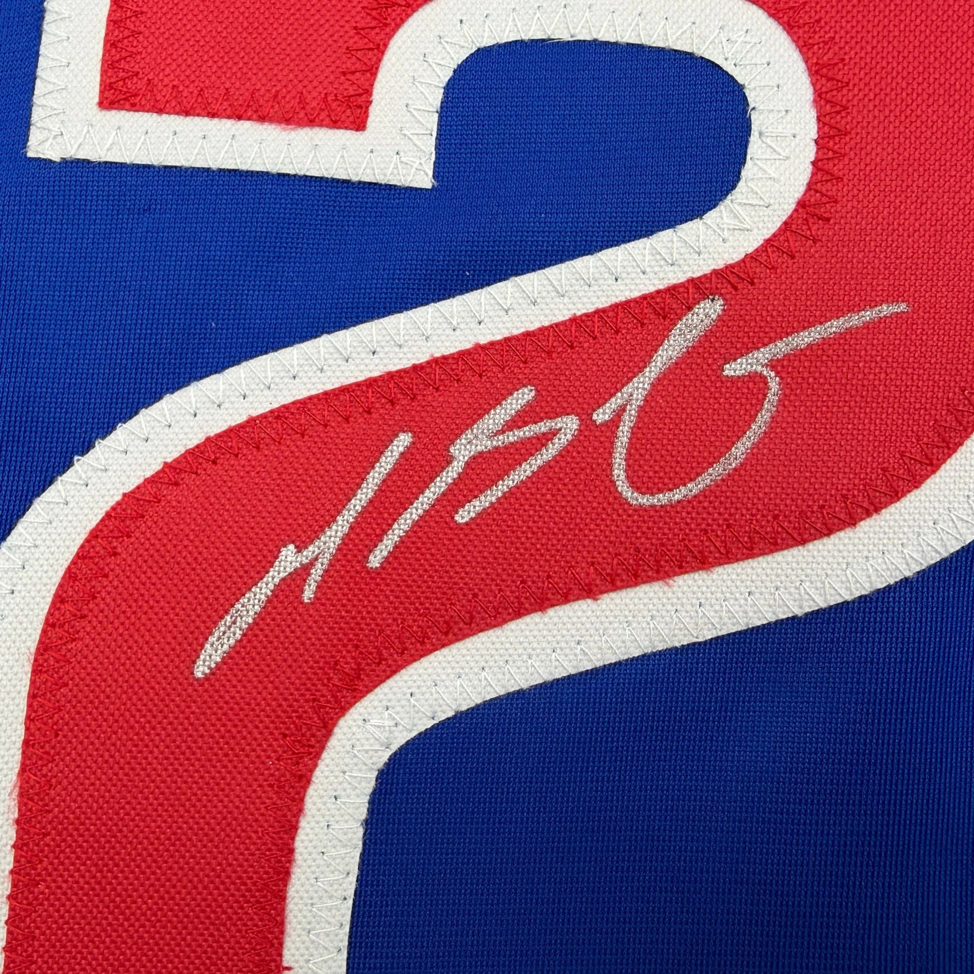 Autographed/Signed Michael Busch Chicago Blue Baseball Jersey Beckett BAS COA - Image 3