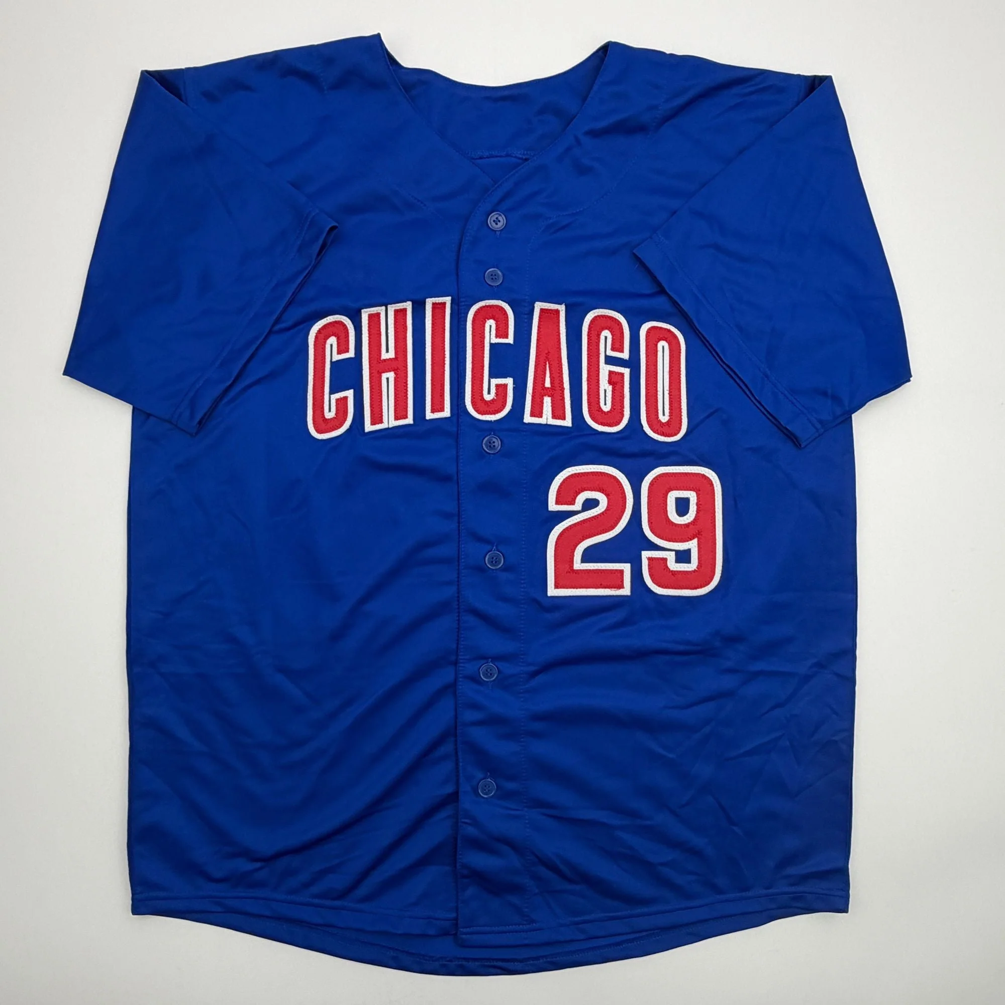 Autographed/Signed Michael Busch Chicago Blue Baseball Jersey Beckett BAS COA - Image 4