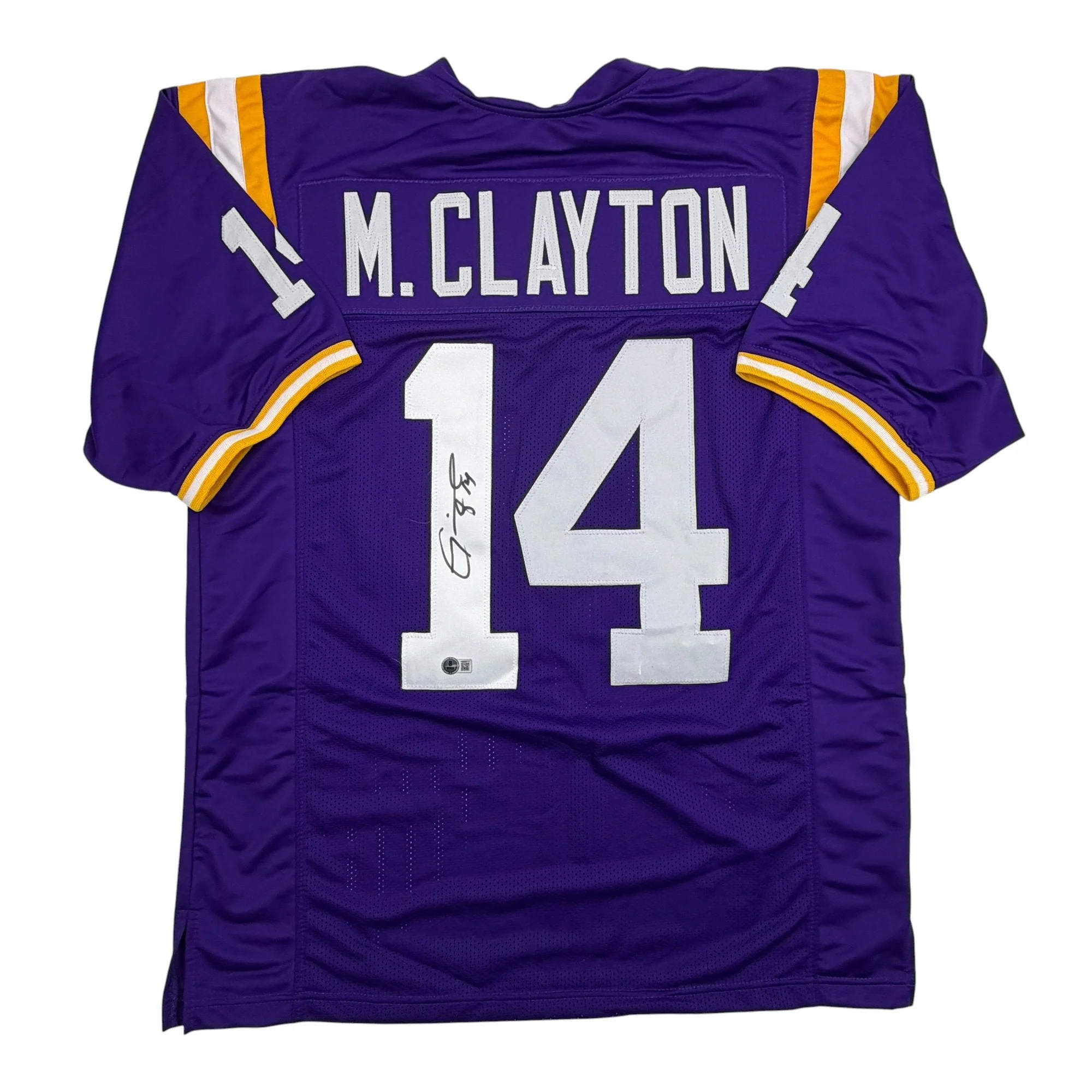 Autographed/Signed Michael Clayton LSU Purple College Football Jersey JSA COA