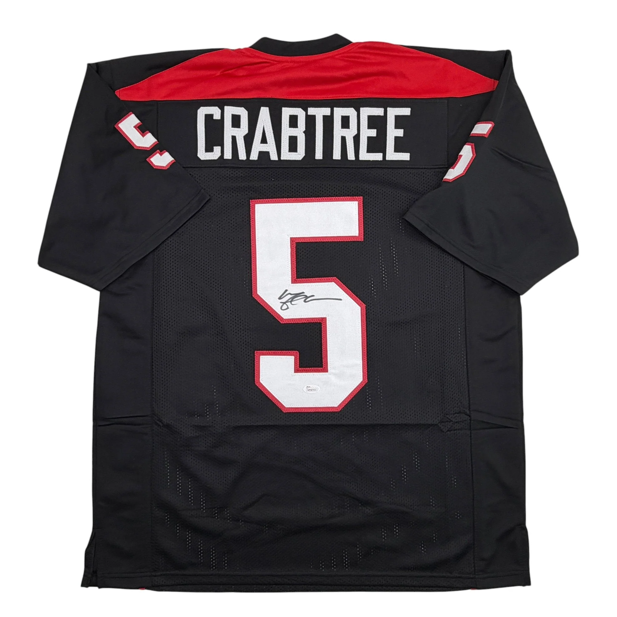 Autographed/Signed Michael Crabtree Texas Tech Black College Football Jersey JSA COA