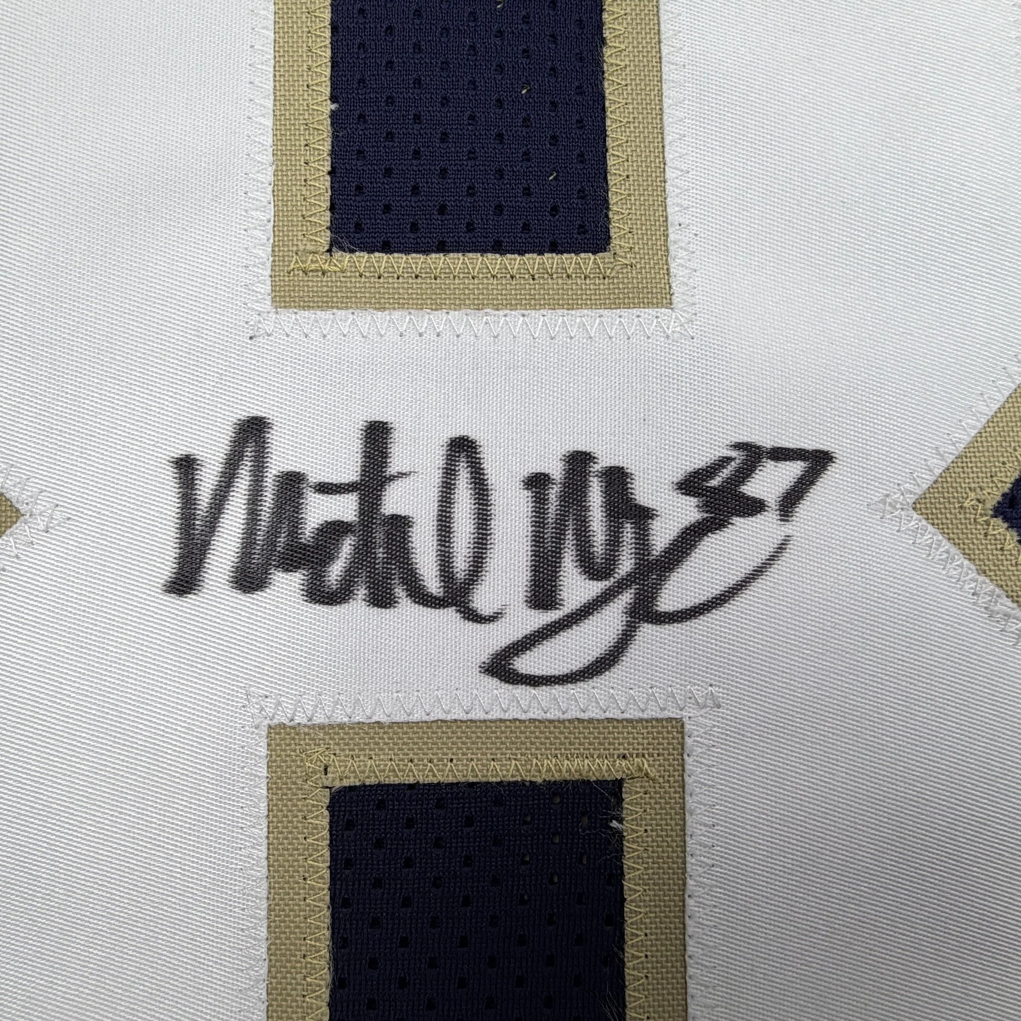 Autographed/Signed Michael Mayer Notre Dame Blue College Football Jersey Beckett BAS COA - Image 3