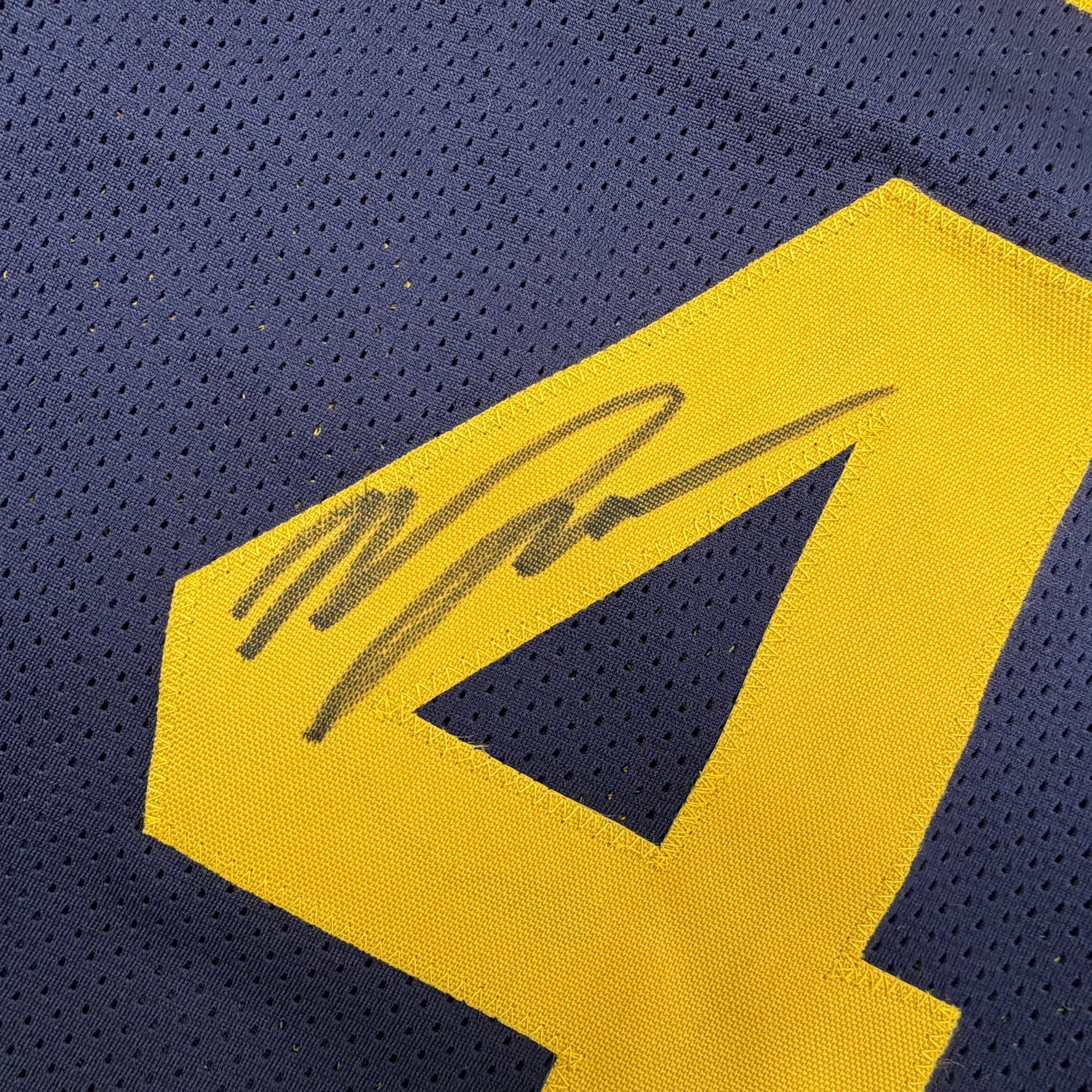 Autographed/Signed Moses Moody Golden State Navy Blue Basketball Jersey Beckett BAS COA - Image 3
