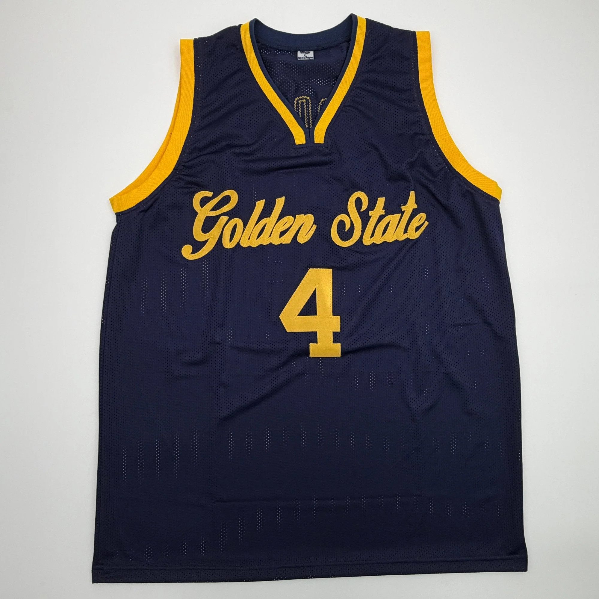 Autographed/Signed Moses Moody Golden State Navy Blue Basketball Jersey Beckett BAS COA - Image 4