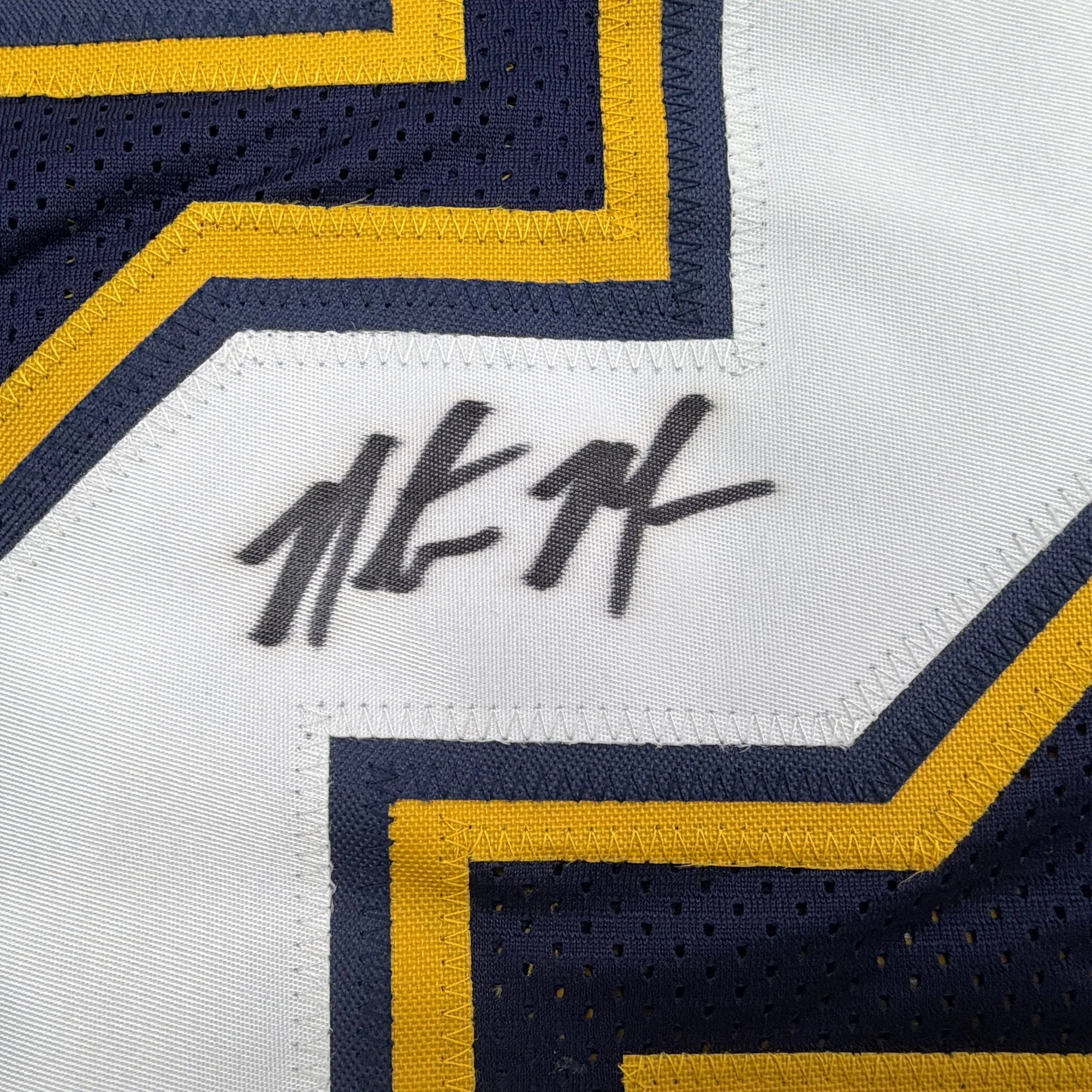 Autographed/Signed Natrone Means Los Angeles San Diego Navy Blue Football Jersey Beckett BAS COA - Image 3