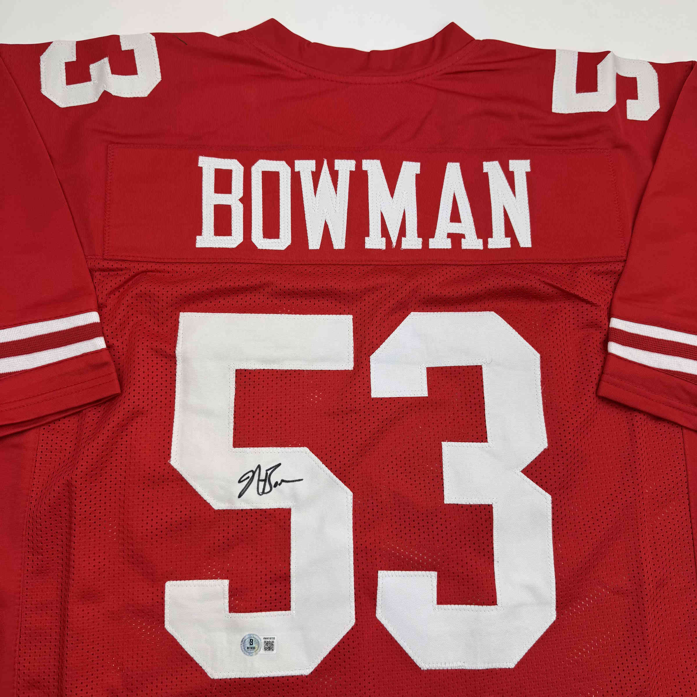 Autographed/Signed NaVorro Bowman San Francisco Red Football Jersey Beckett BAS COA - Image 2