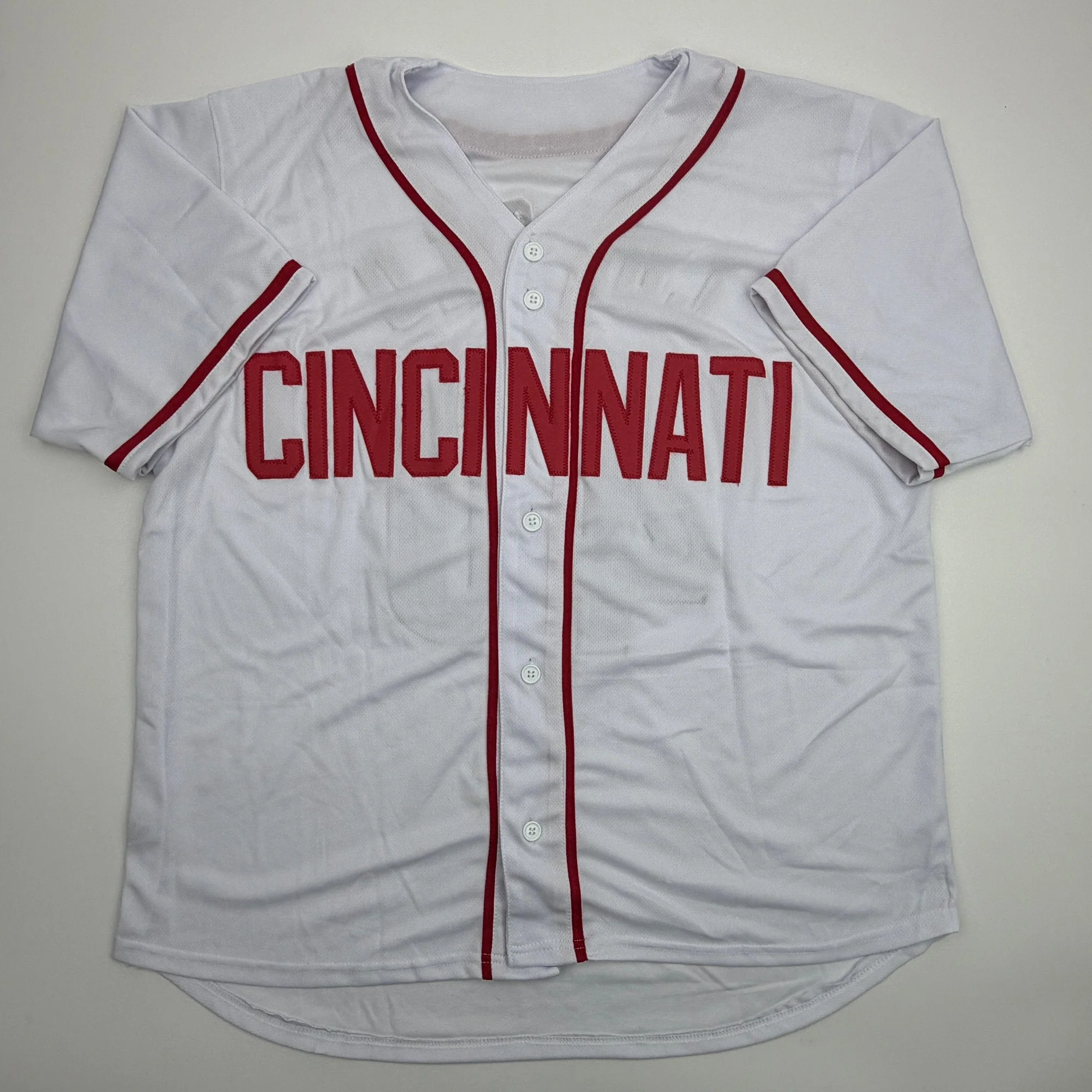 Autographed/Signed Nick Lodolo Cincinnati White Baseball Jersey Beckett BAS COA - Image 4