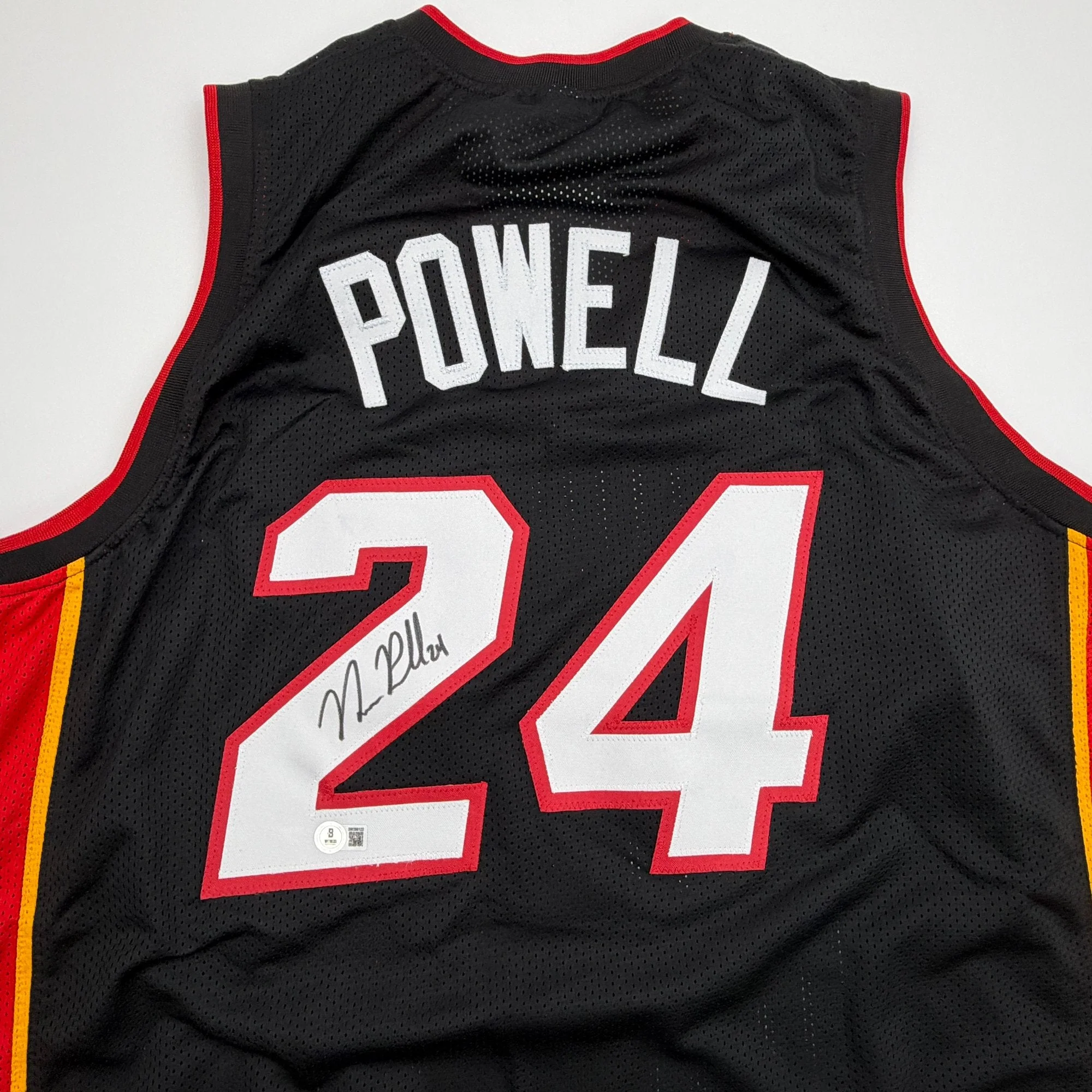Autographed/Signed Norman Powell Miami Black Basketball Jersey Beckett BAS COA - Image 2