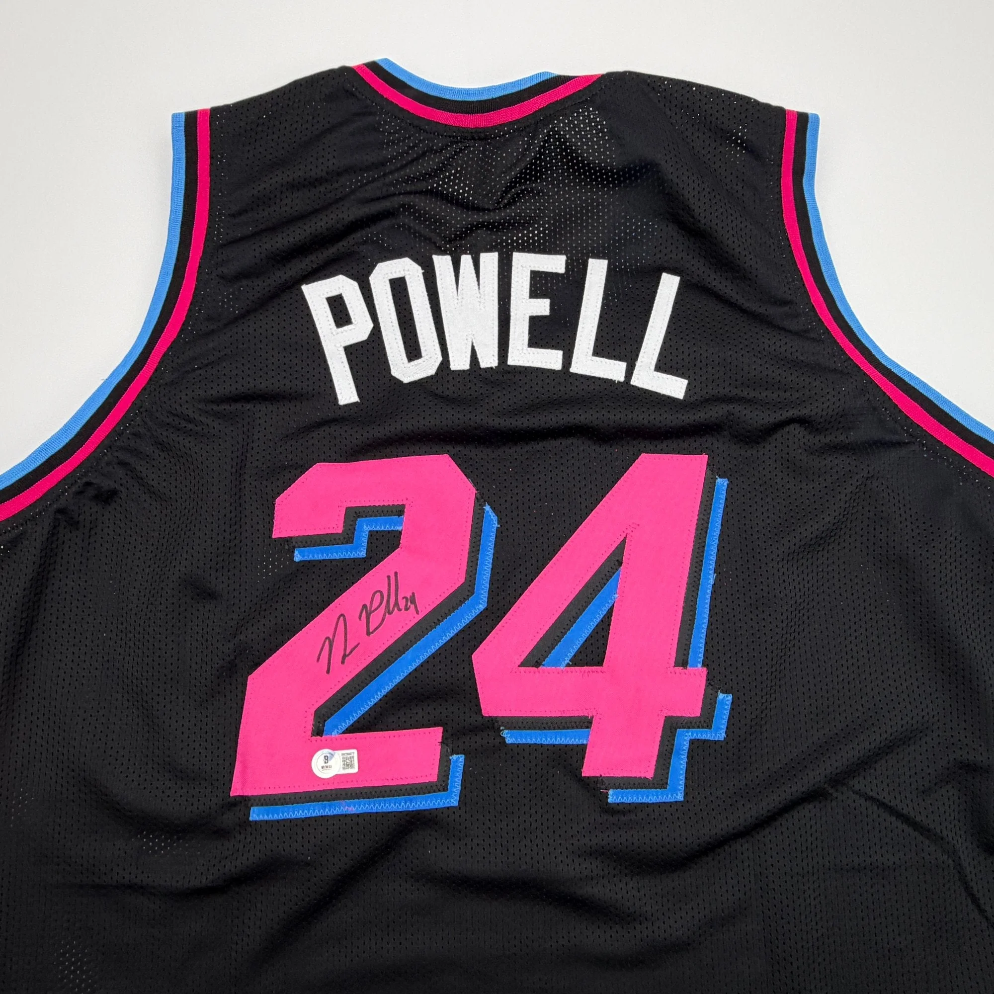 Autographed/Signed Norman Powell Miami Black Vice City Basketball Jersey Beckett BAS COA - Image 2