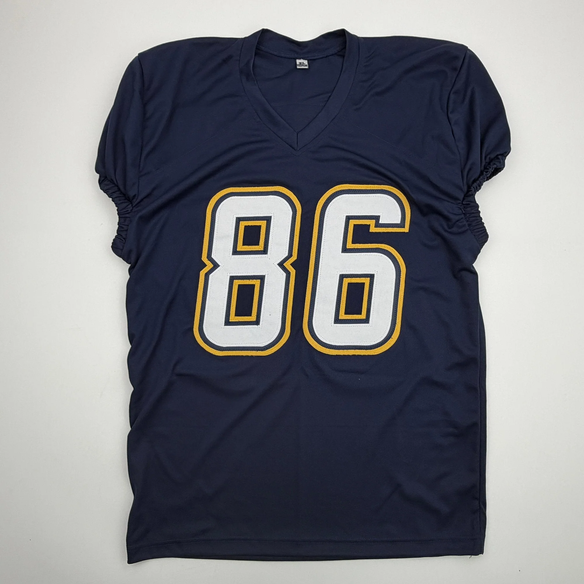 Autographed/Signed Oronde Gadsden Los Angeles San Diego Navy Blue Pro Cut Football Jersey Beckett BAS COA - Image 4