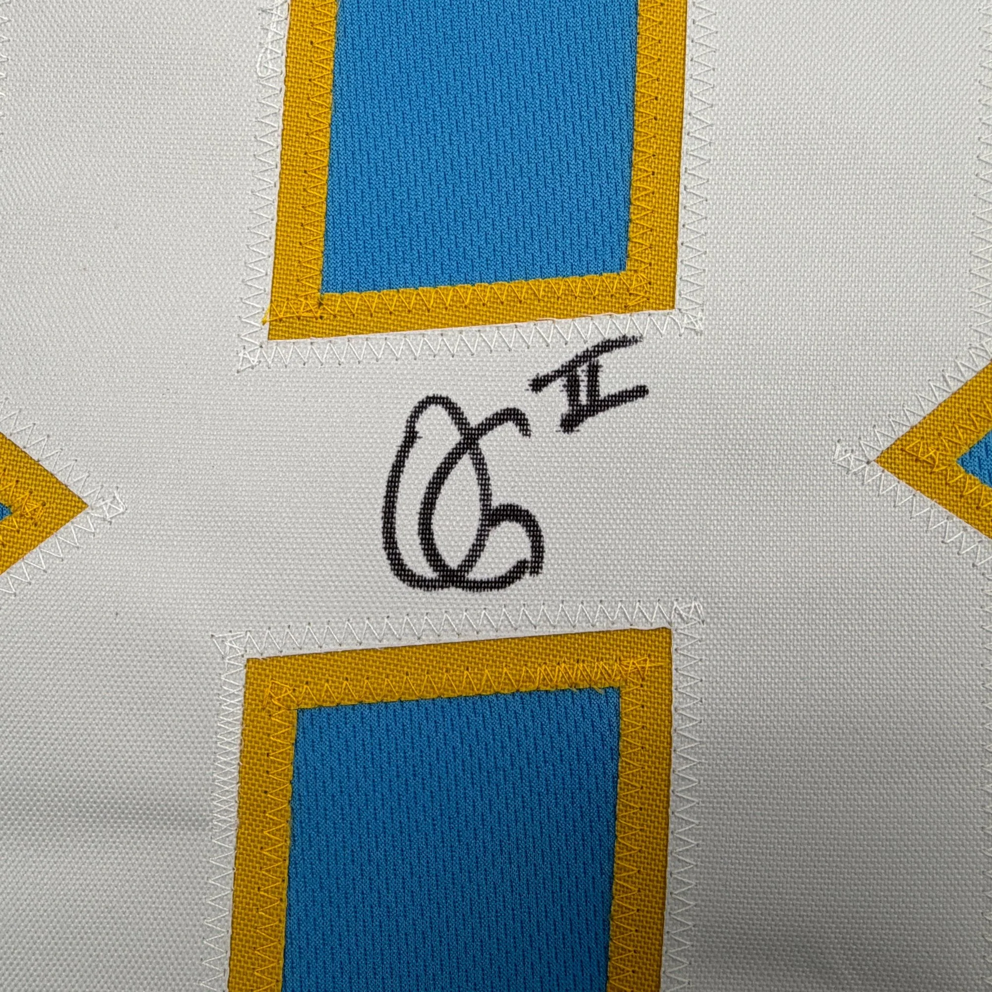 Autographed/Signed Oronde Gadsden Los Angeles San Diego Powder Blue Pro Cut Football Jersey Beckett BAS COA - Image 3