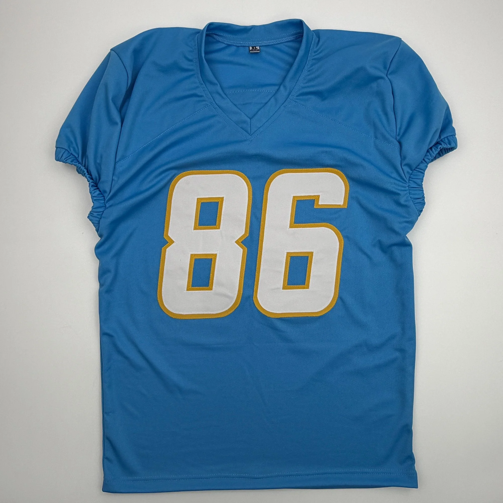 Autographed/Signed Oronde Gadsden Los Angeles San Diego Powder Blue Pro Cut Football Jersey Beckett BAS COA - Image 4