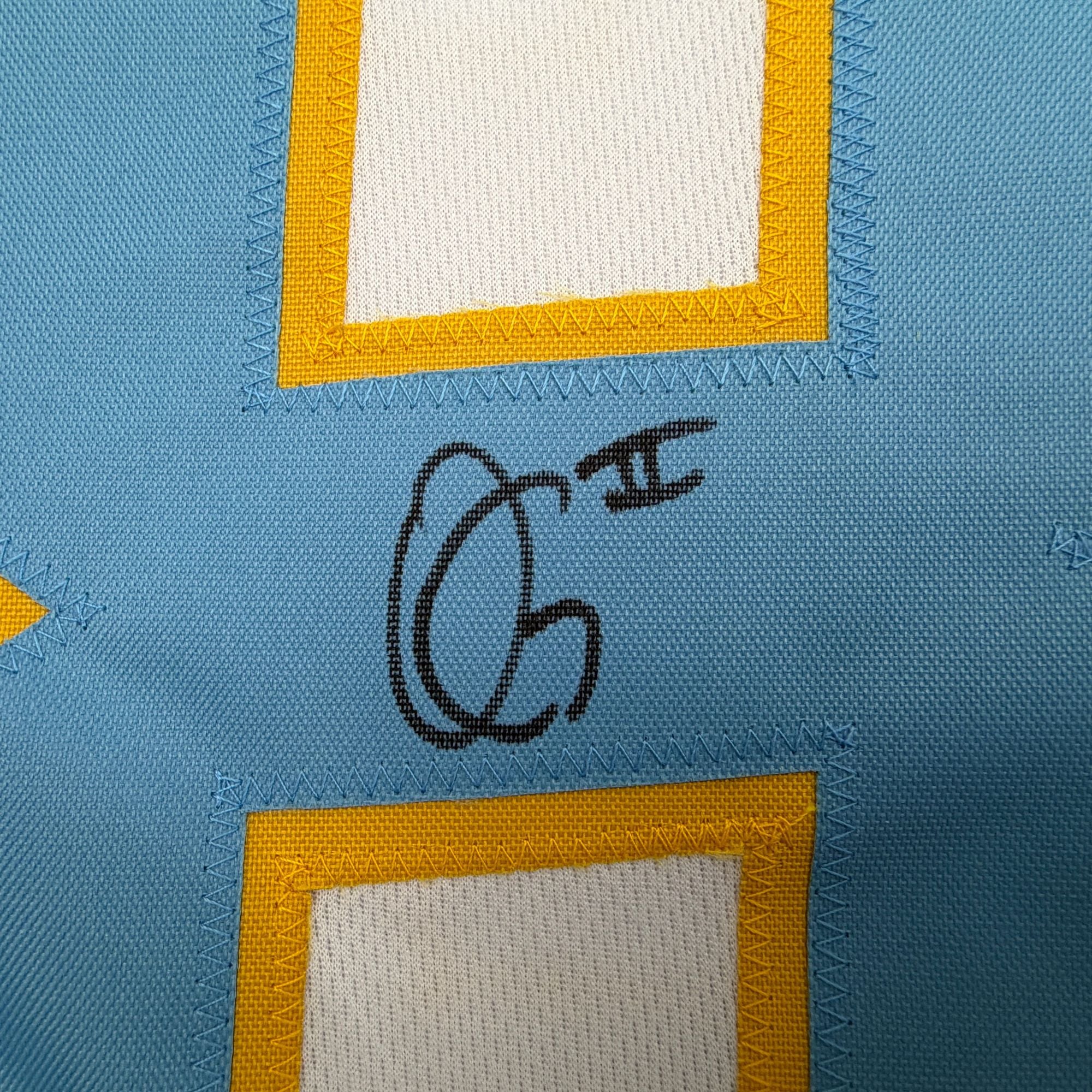 Autographed/Signed Oronde Gadsden Los Angeles San Diego White Pro Cut Football Jersey Beckett BAS COA - Image 3