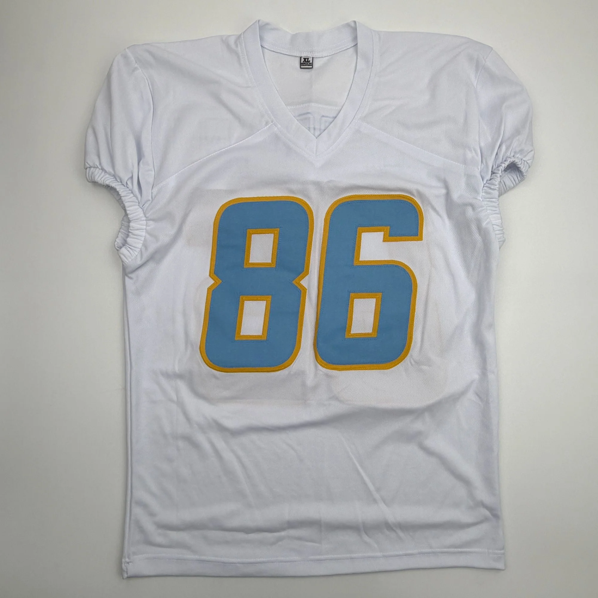 Autographed/Signed Oronde Gadsden Los Angeles San Diego White Pro Cut Football Jersey Beckett BAS COA - Image 4