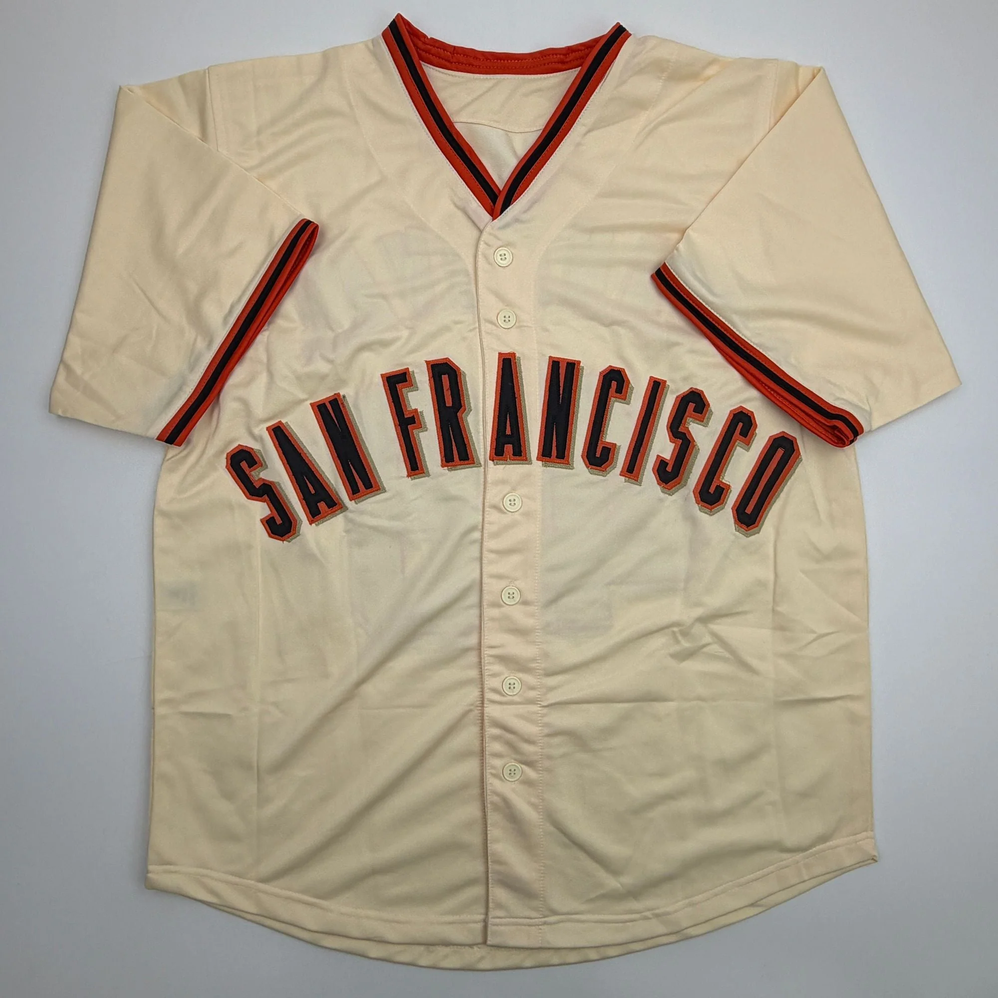 Autographed/Signed Pablo Sandoval San Francisco Cream Baseball Jersey Beckett BAS COA - Image 4