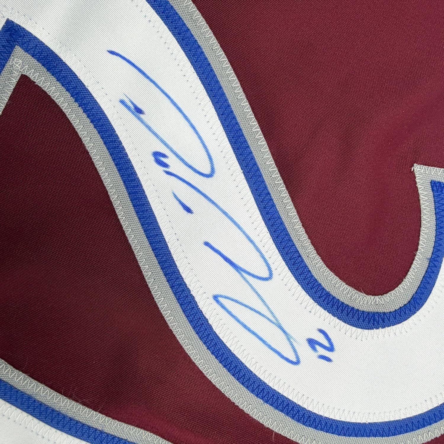 Autographed/Signed Peter Forsberg Colorado Maroon Hockey Jersey JSA COA - Image 3