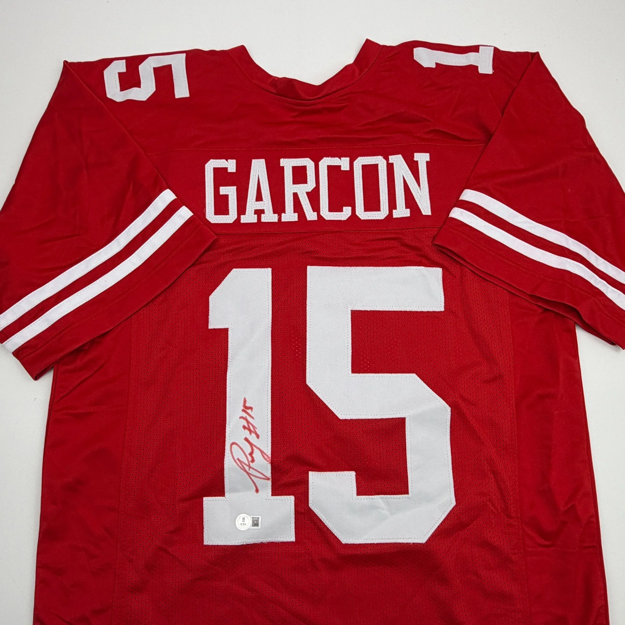 Autographed/Signed Pierre Garcon San Francisco Red Football Jersey Beckett BAS COA - Image 2