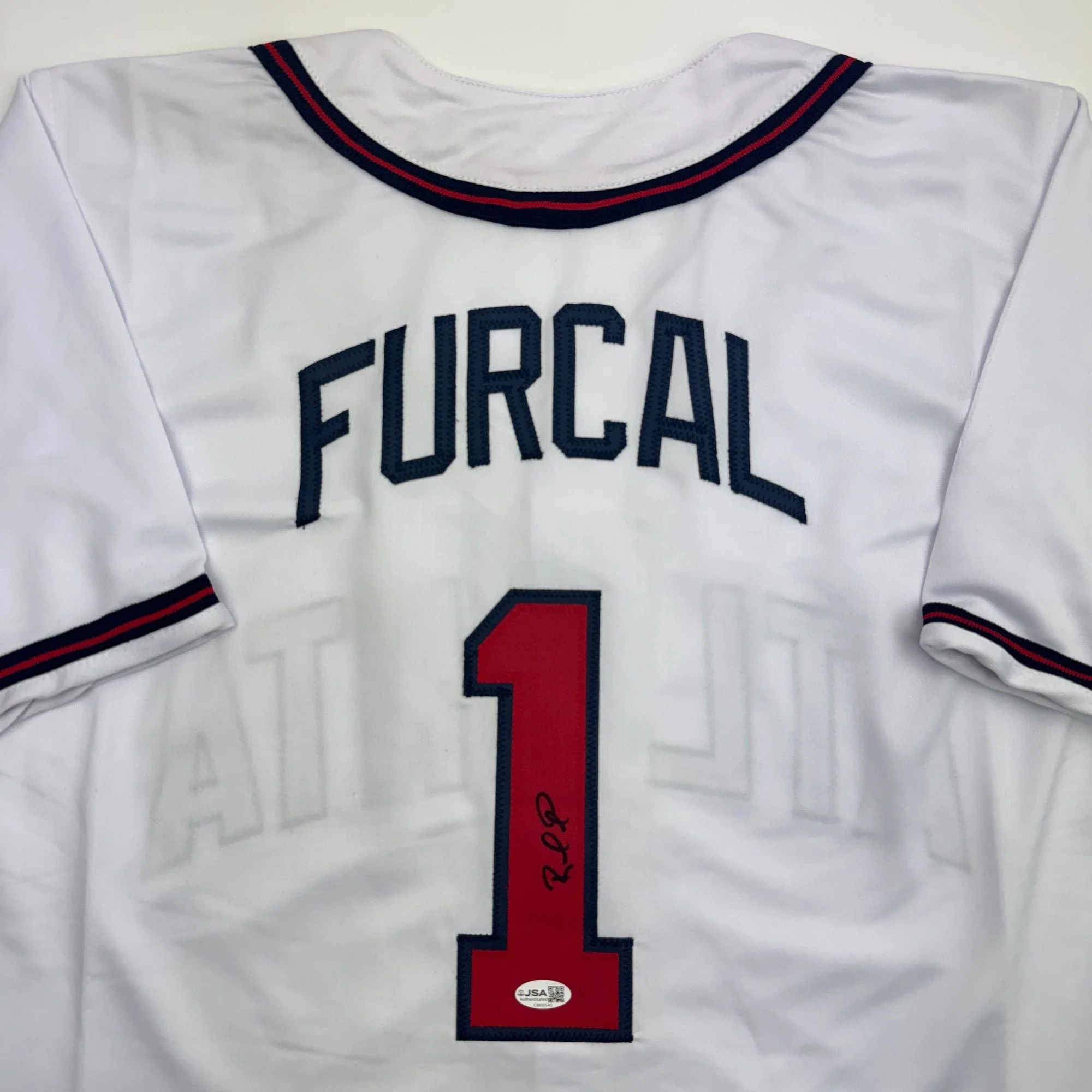 Autographed/Signed Rafael Furcal Atlanta White Baseball Jersey JSA COA - Image 2