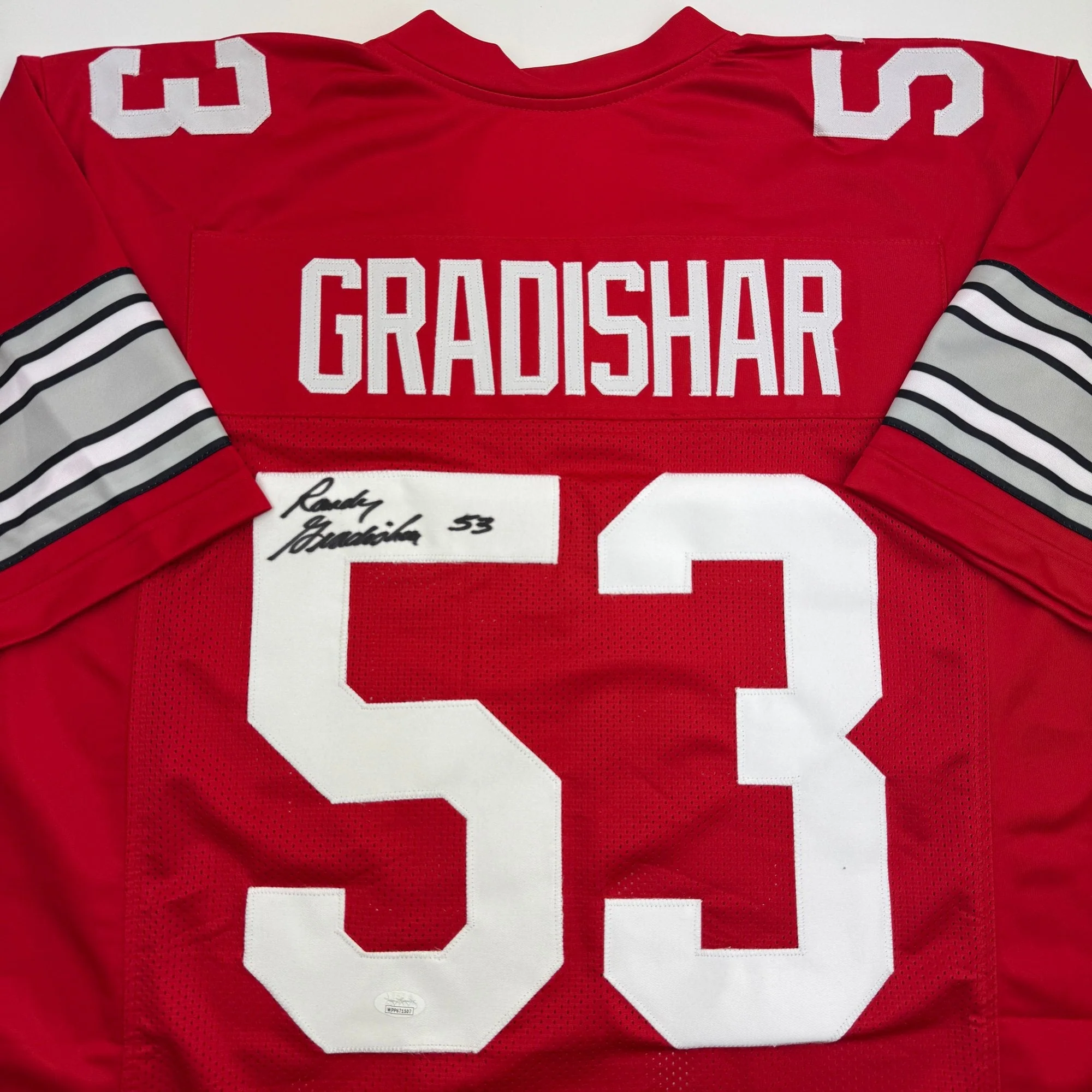 Autographed/Signed Randy Gradishar Ohio State Red College Football Jersey JSA COA - Image 2