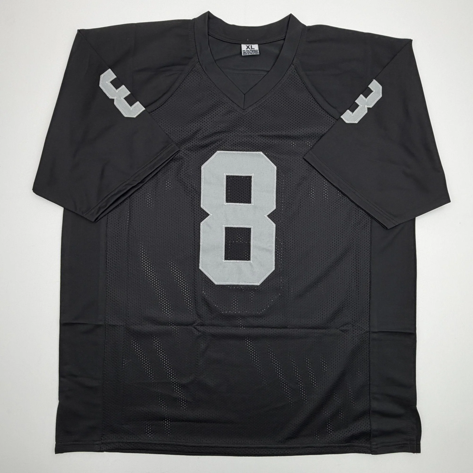 Autographed/Signed Ray Guy HOF 14 Oakland Las Vegas Black Football Jersey JSA COA - Image 4