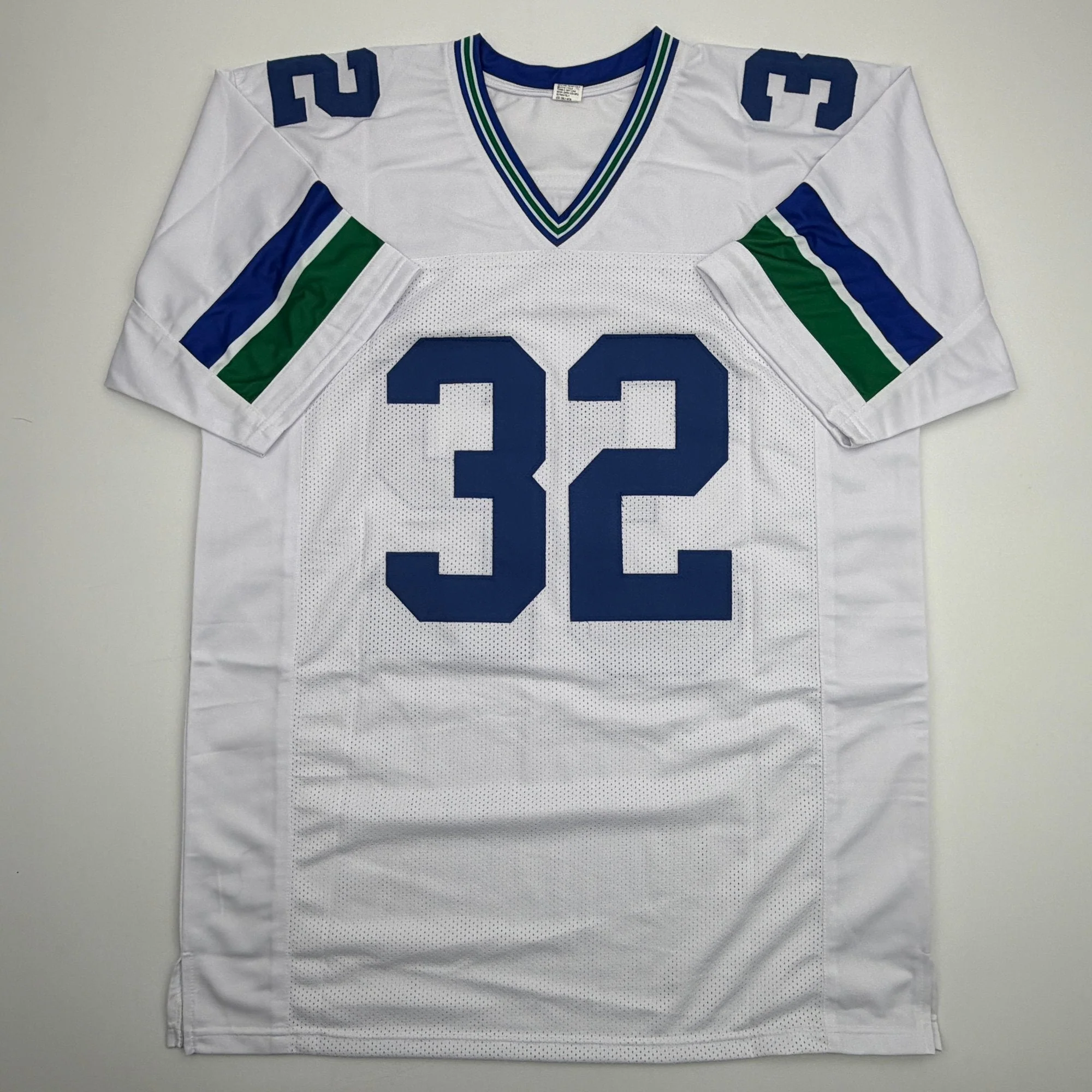 Autographed/Signed Ricky Watters Seattle White Football Jersey Beckett BAS COA - Image 4