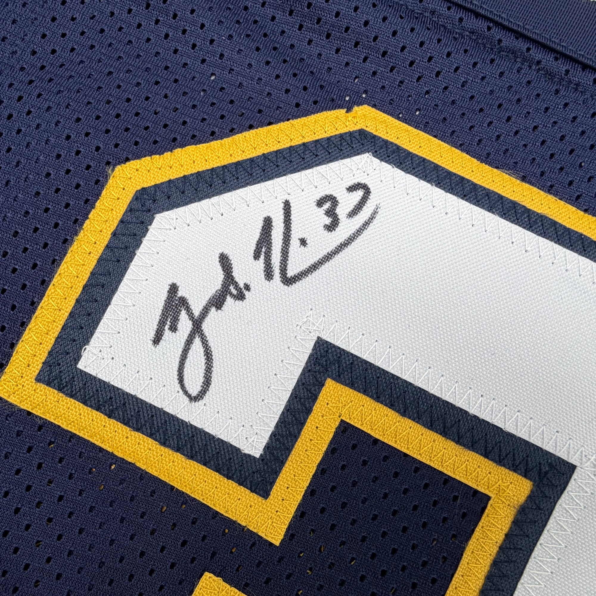 Autographed/Signed Rodney Harrison Los Angeles San Diego Navy Blue Football Jersey Beckett BAS COA - Image 3