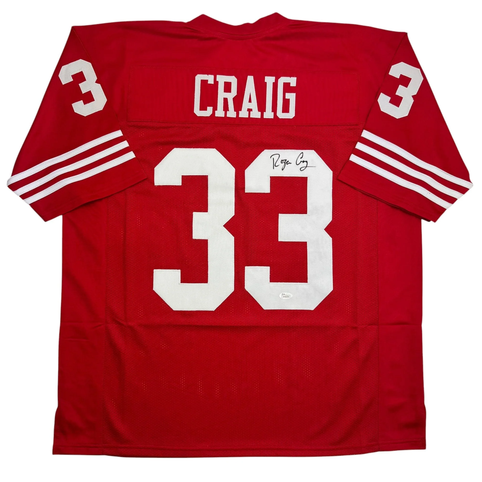 Autographed/Signed Roger Craig San Francisco Red Football Jersey JSA COA