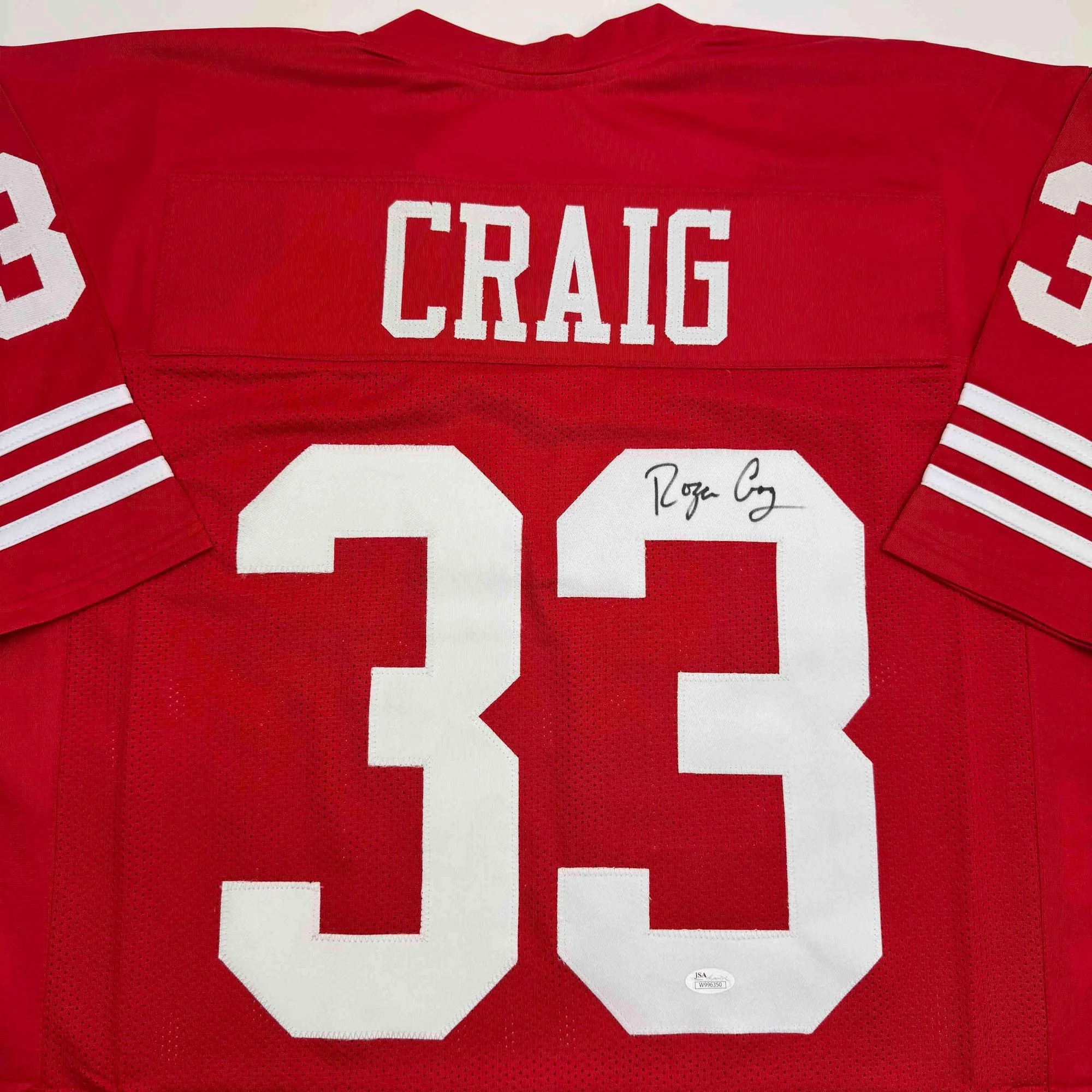 Autographed/Signed Roger Craig San Francisco Red Football Jersey JSA COA - Image 2