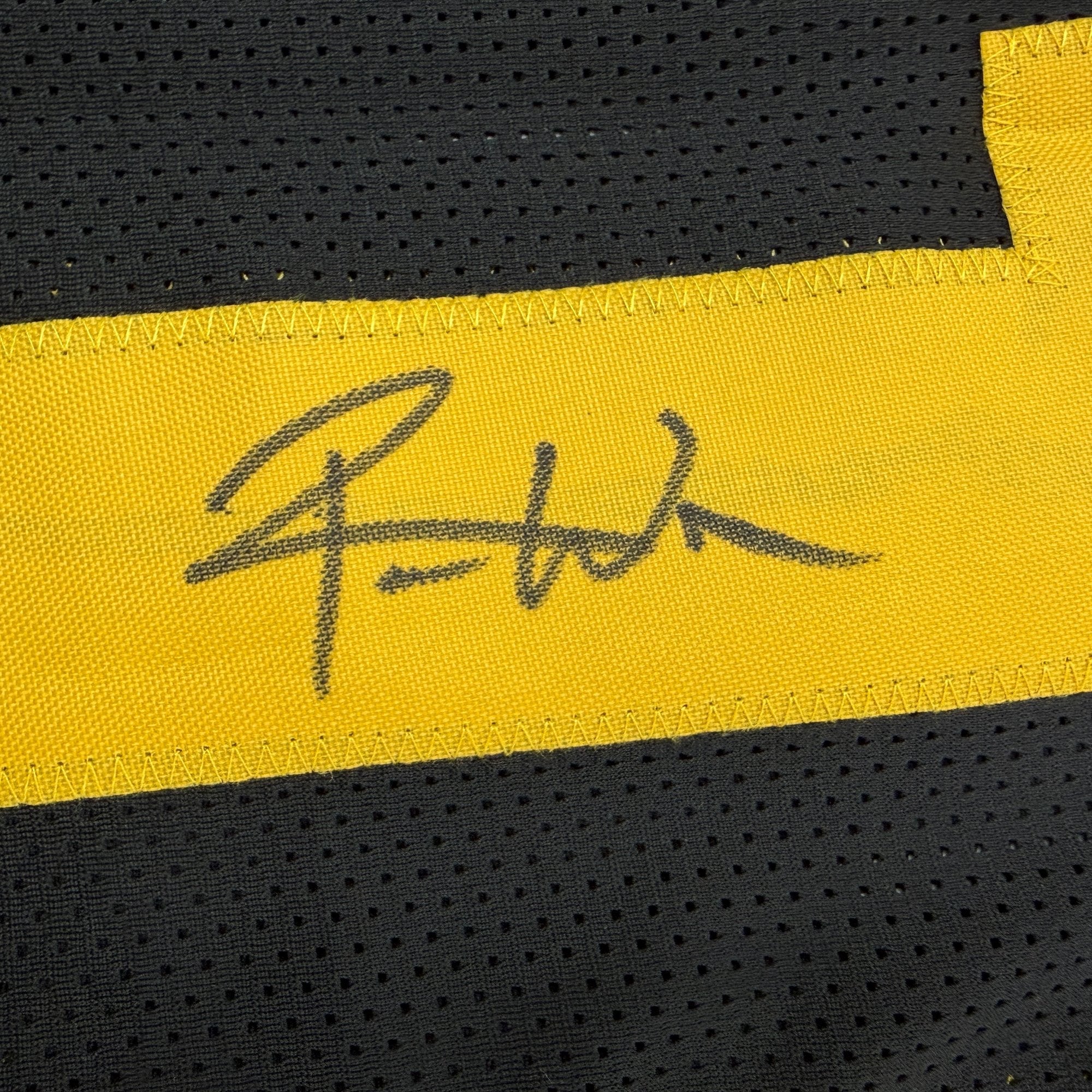 Autographed/Signed Roman Wilson Pittsburgh Black Color Rush Football Jersey Beckett BAS COA - Image 3