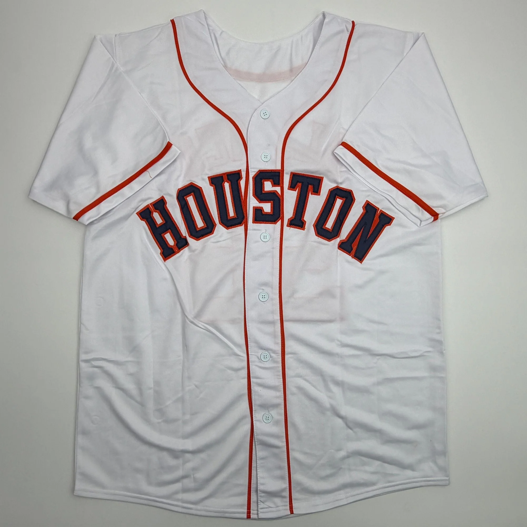 Autographed/Signed Ronel Blanco Houston White Baseball Jersey Beckett BAS COA - Image 4