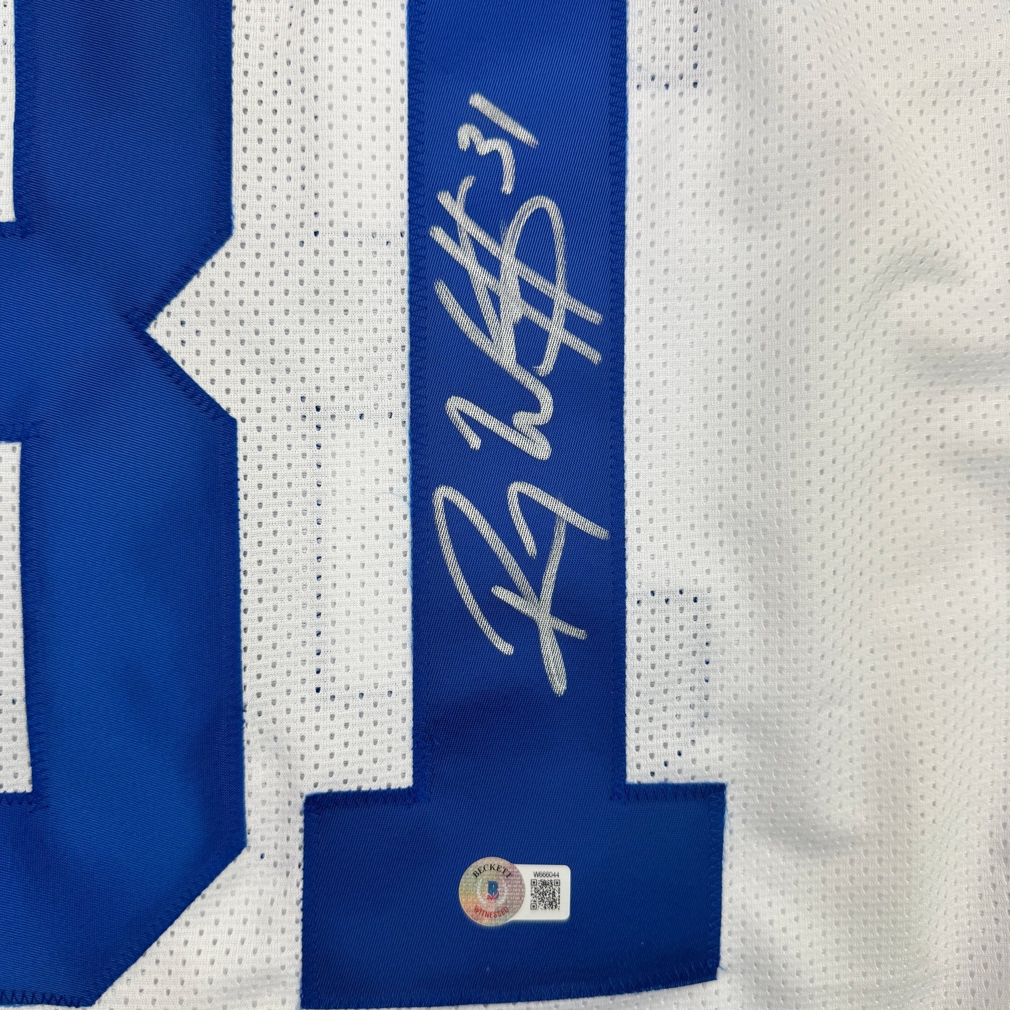 Autographed/Signed Roy Williams Dallas White Football Jersey Beckett BAS COA - Image 3