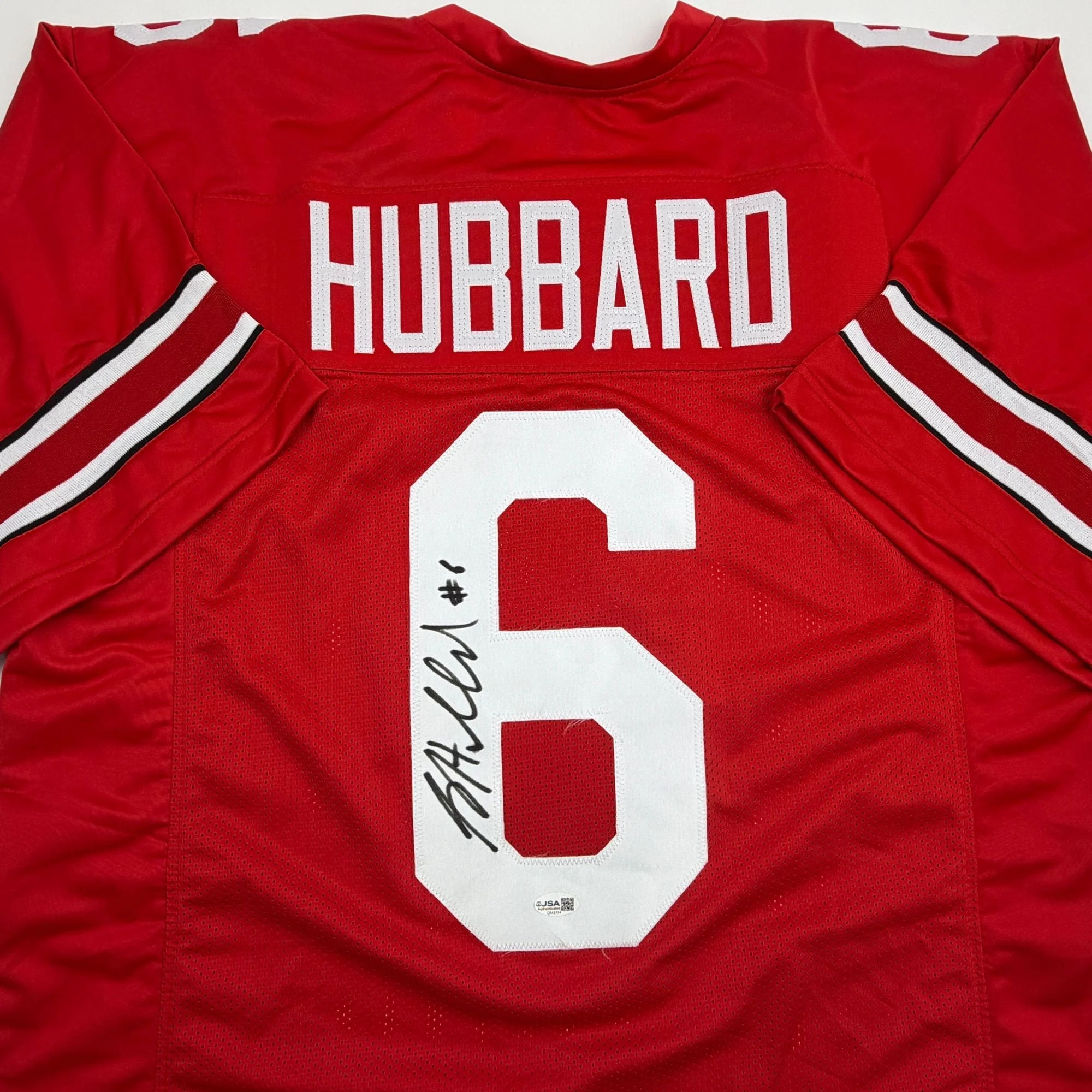 Autographed/Signed Sam Hubbard Ohio State Red College Football Jersey JSA COA - Image 2