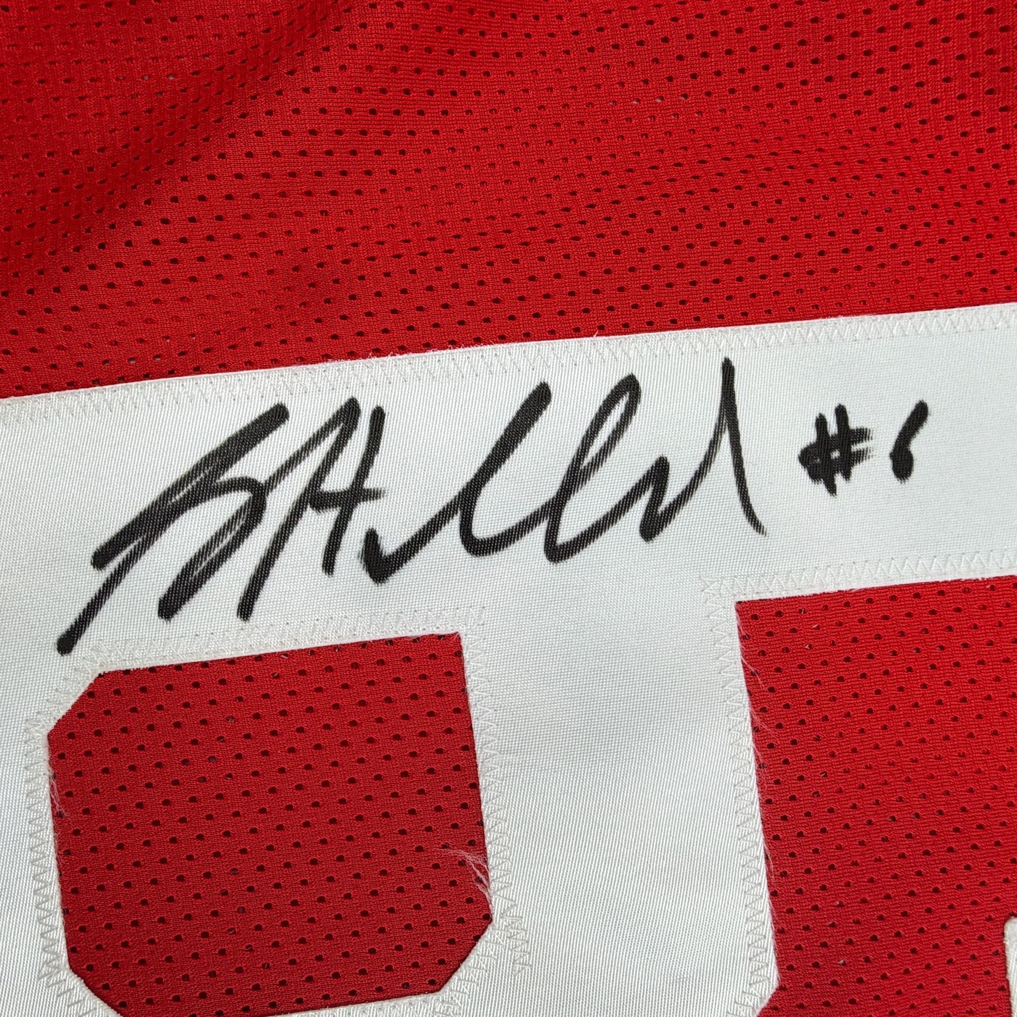 Autographed/Signed Sam Hubbard Ohio State Red College Football Jersey JSA COA - Image 3