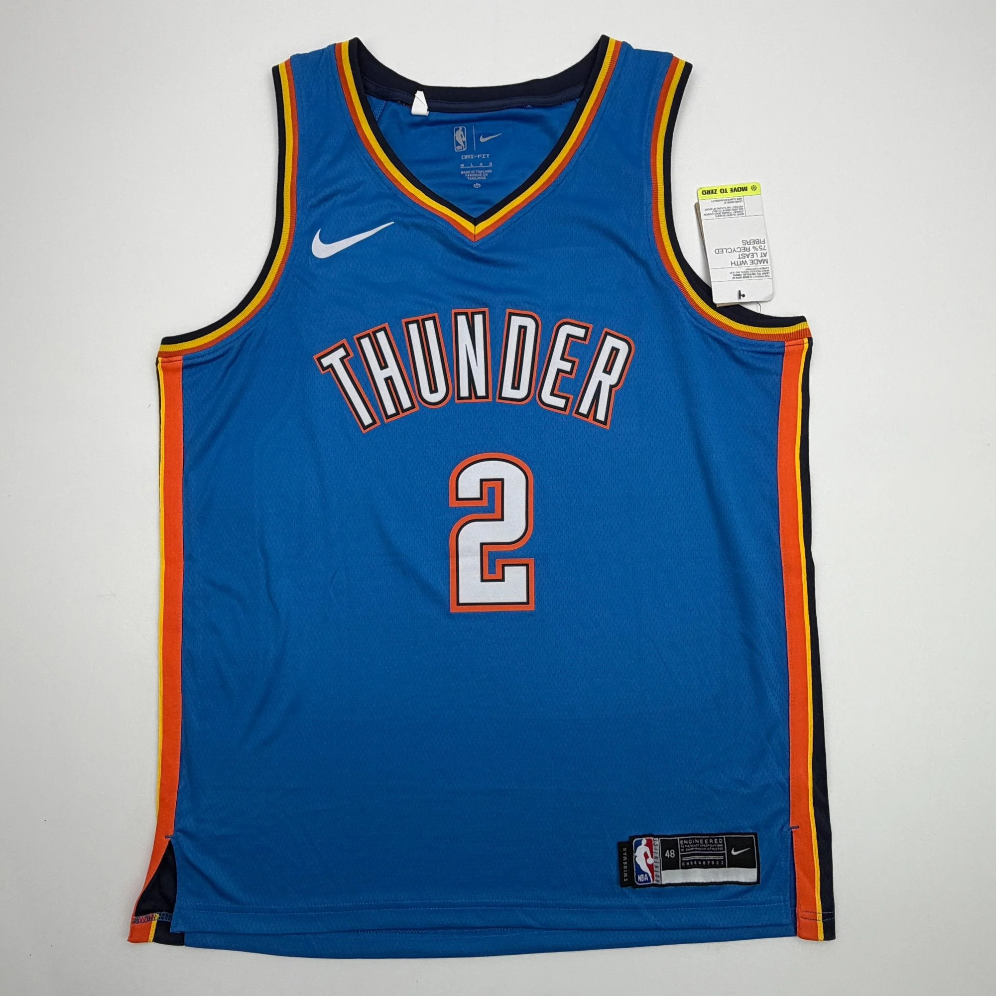 Autographed/Signed Shai Gilgeous-Alexander SGA Oklahoma City OKC Thunder Blue Authentic Basketball Jersey JSA COA - Image 4