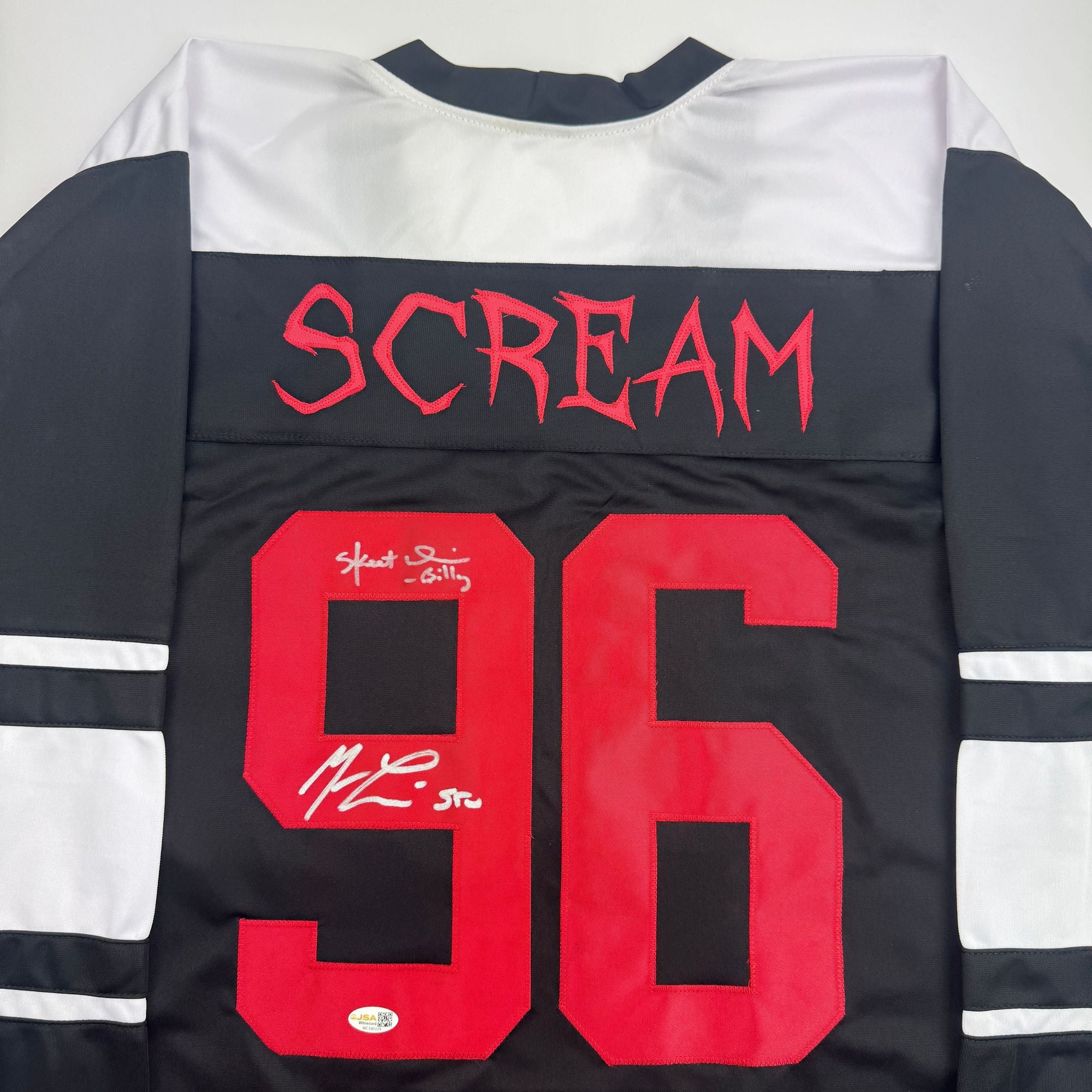 Autographed/Signed Skeet Ulrich & Matthew Lillard Dual Ghostface Scream Movie Jersey JSA COA - Image 2