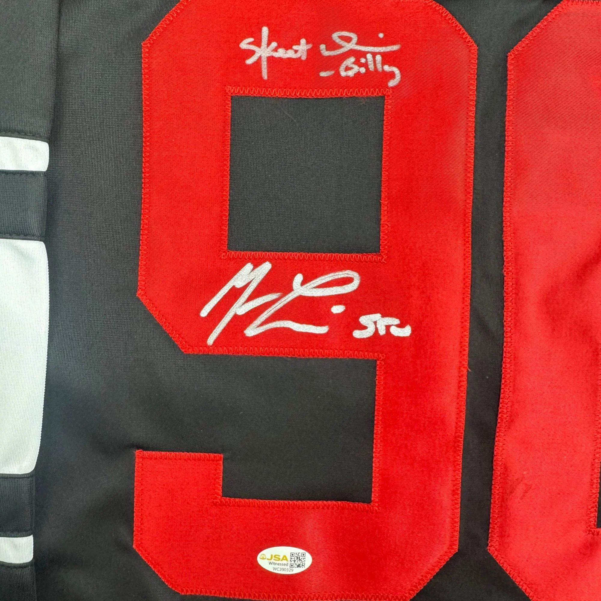 Autographed/Signed Skeet Ulrich & Matthew Lillard Dual Ghostface Scream Movie Jersey JSA COA - Image 3