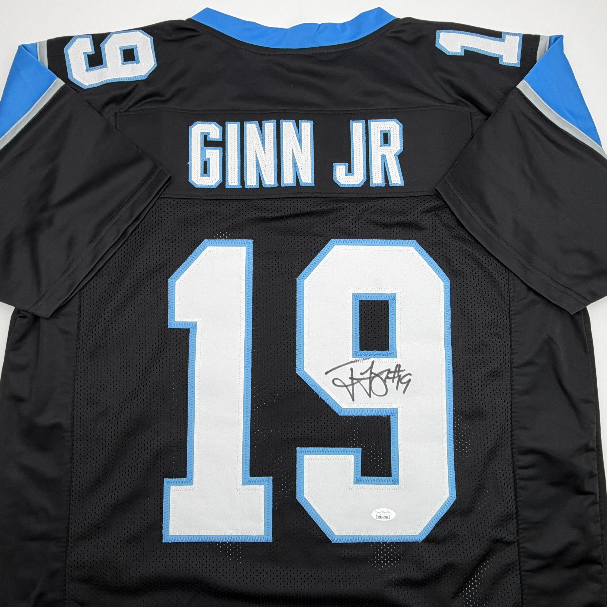 Autographed/Signed Ted Ginn Jr. Carolina Black Football Jersey JSA COA - Image 2