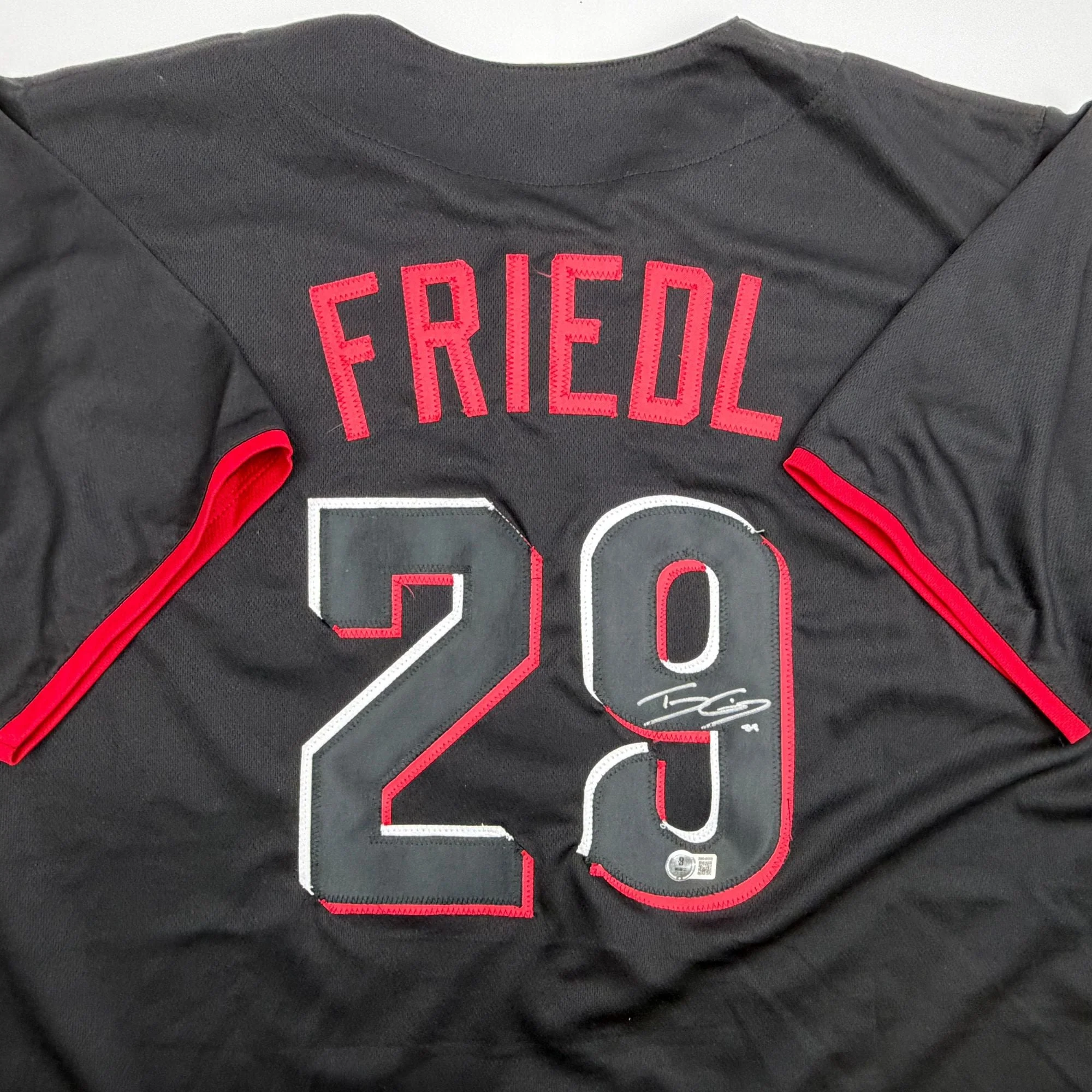 Autographed/Signed TJ Friedl Cincinnati Black City Connect Baseball Jersey Beckett BAS COA - Image 2