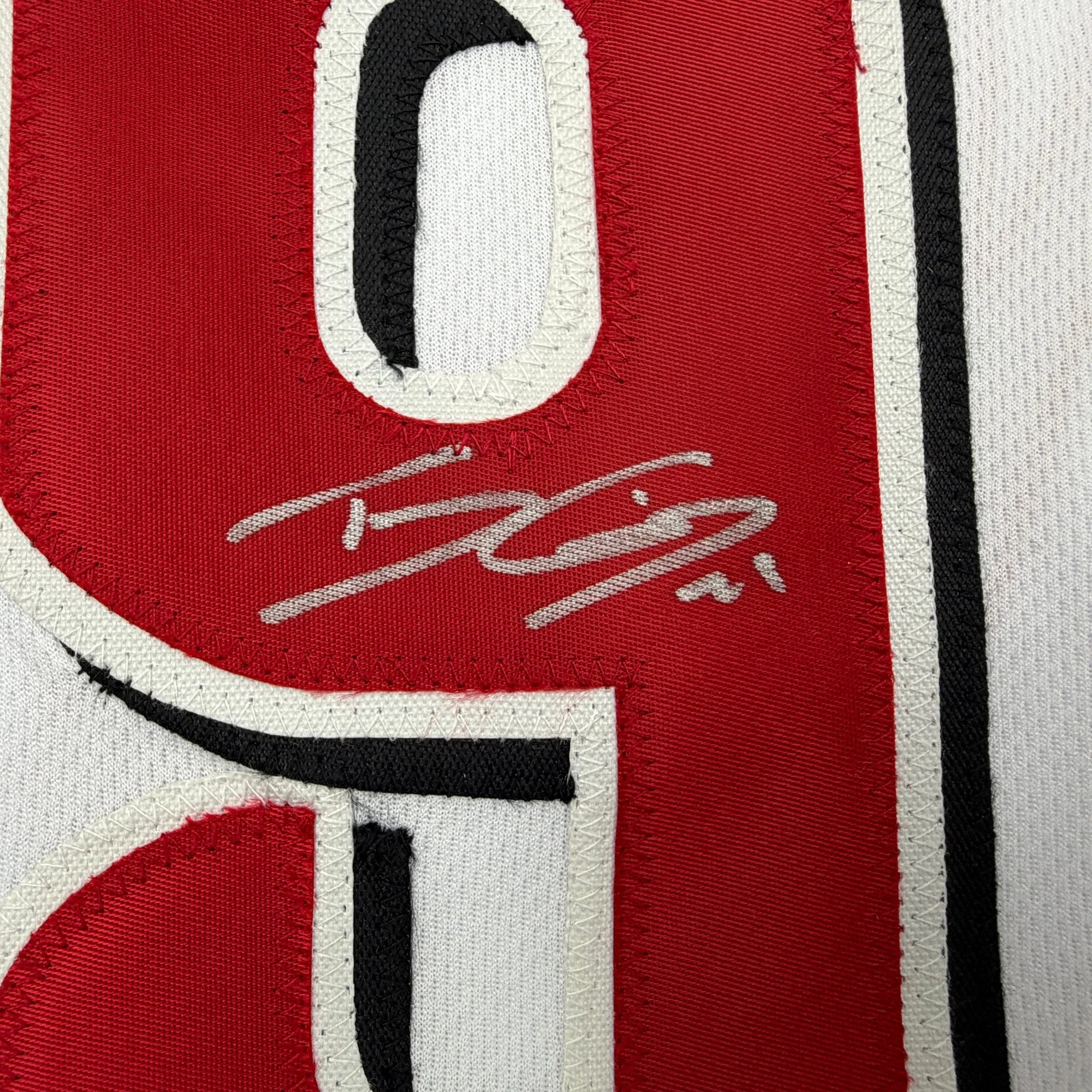 Autographed/Signed TJ Friedl Cincinnati White Baseball Jersey Beckett BAS COA - Image 3