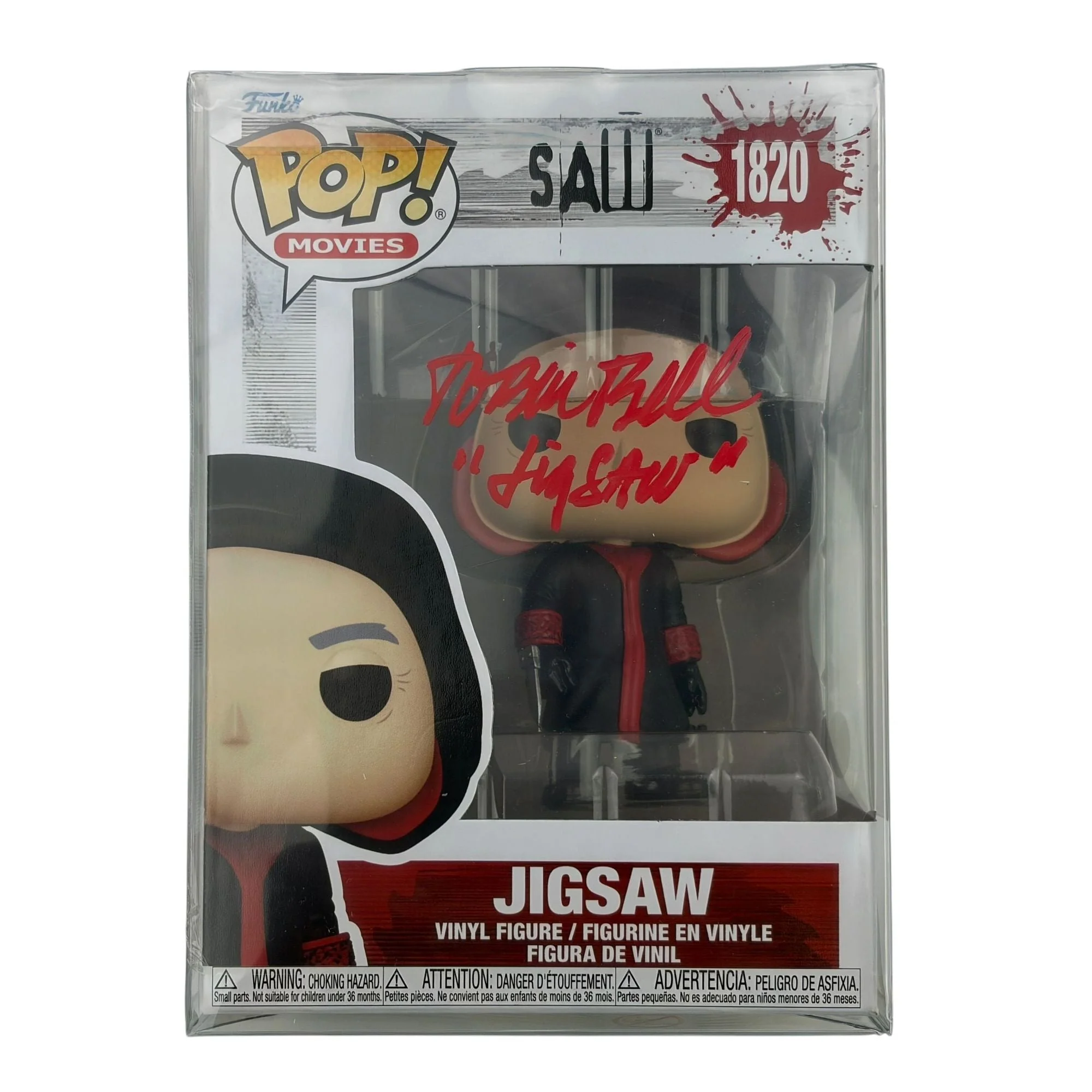 Autographed/Signed Tobin Bell Jigsaw Saw Funko Pop #1820 Movie Figurine Toy JSA COA - Image 3