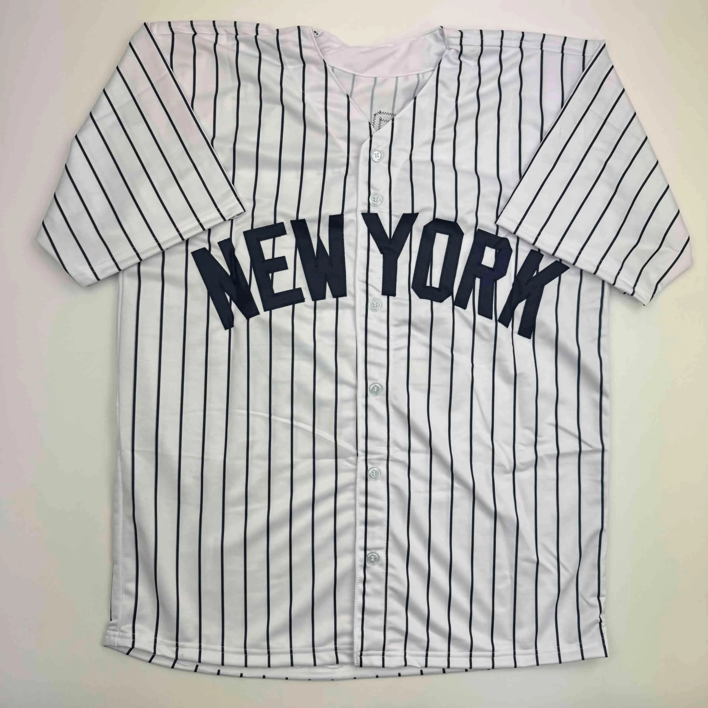Autographed/Signed Tommy John New York Pinstripe Baseball Jersey Beckett BAS COA - Image 4