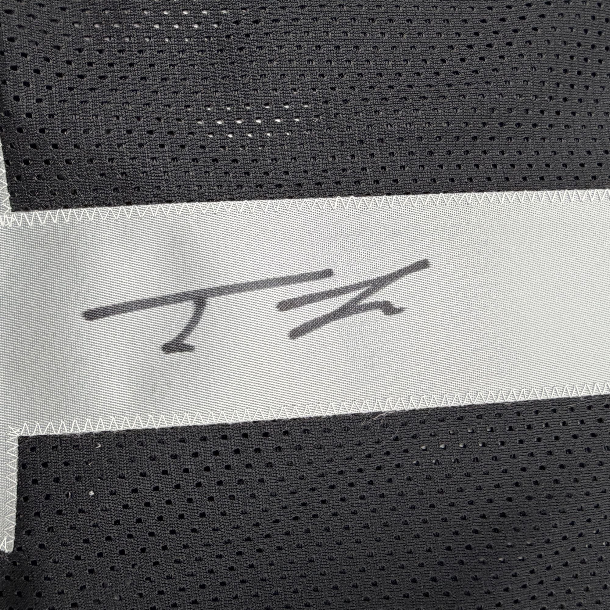 Autographed/Signed Tre Tucker Oakland Las Vegas Black Football Jersey Beckett BAS COA - Image 3