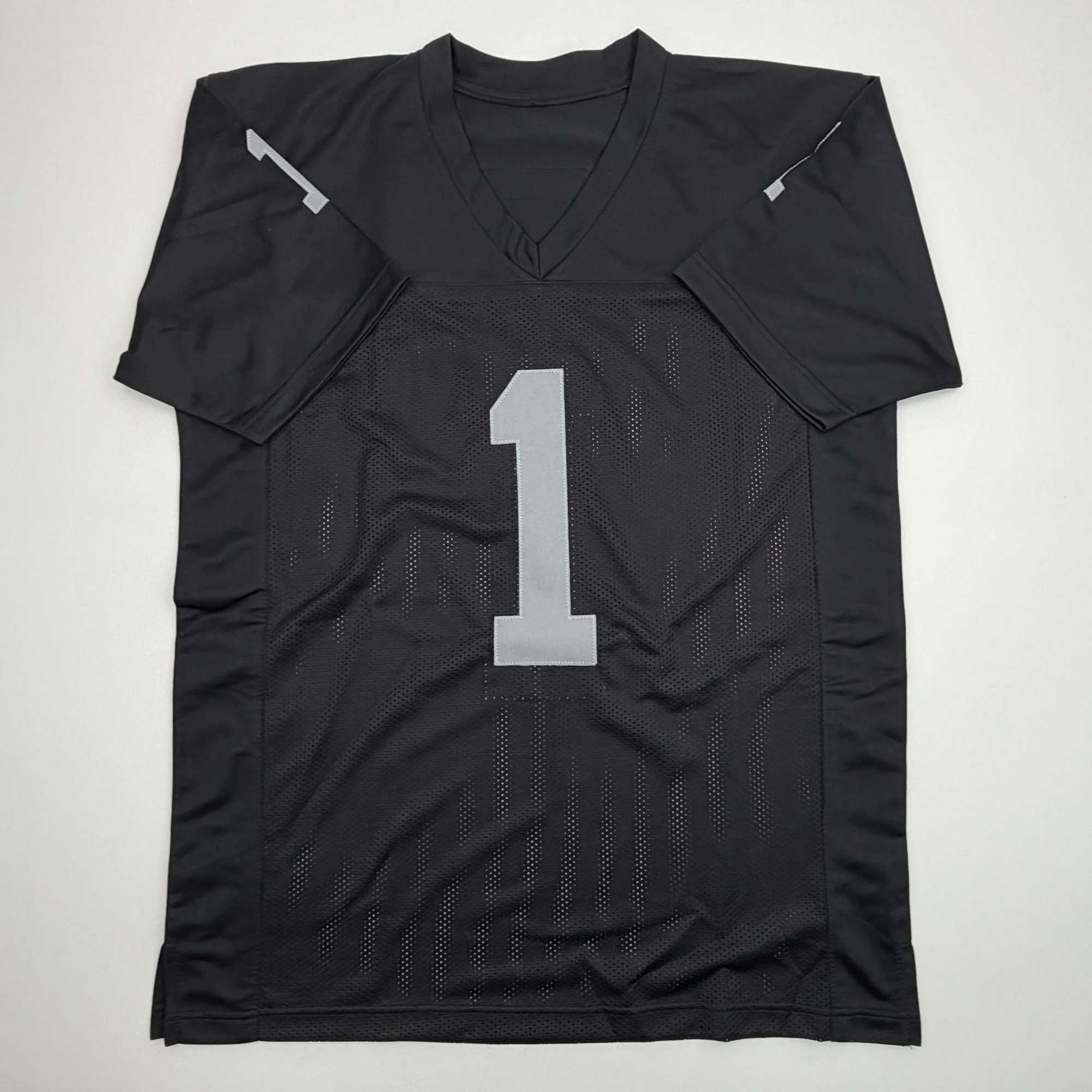 Autographed/Signed Tre Tucker Oakland Las Vegas Black Football Jersey Beckett BAS COA - Image 4