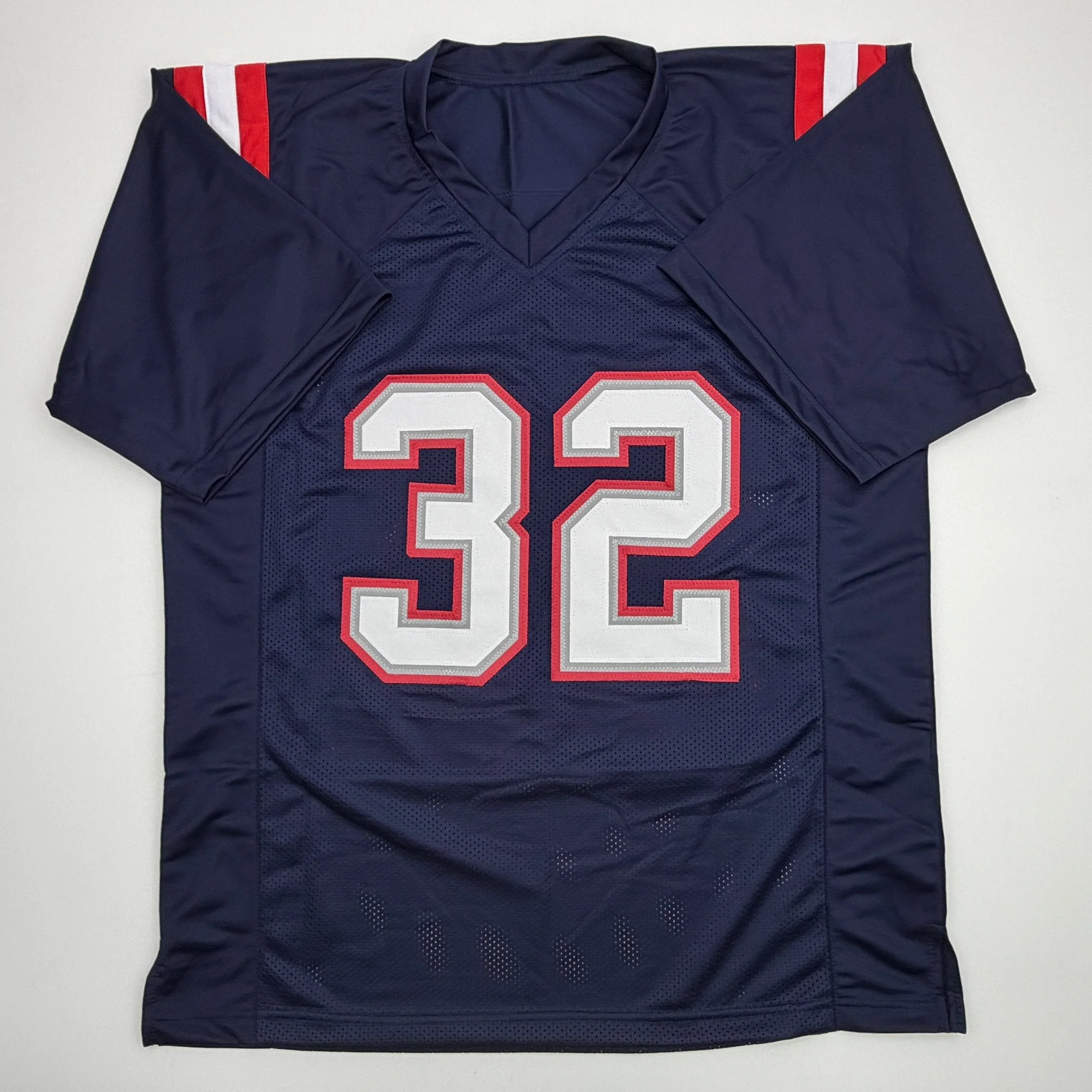 Autographed/Signed TreVeyon Henderson New England Blue Football Jersey Beckett BAS COA - Image 4